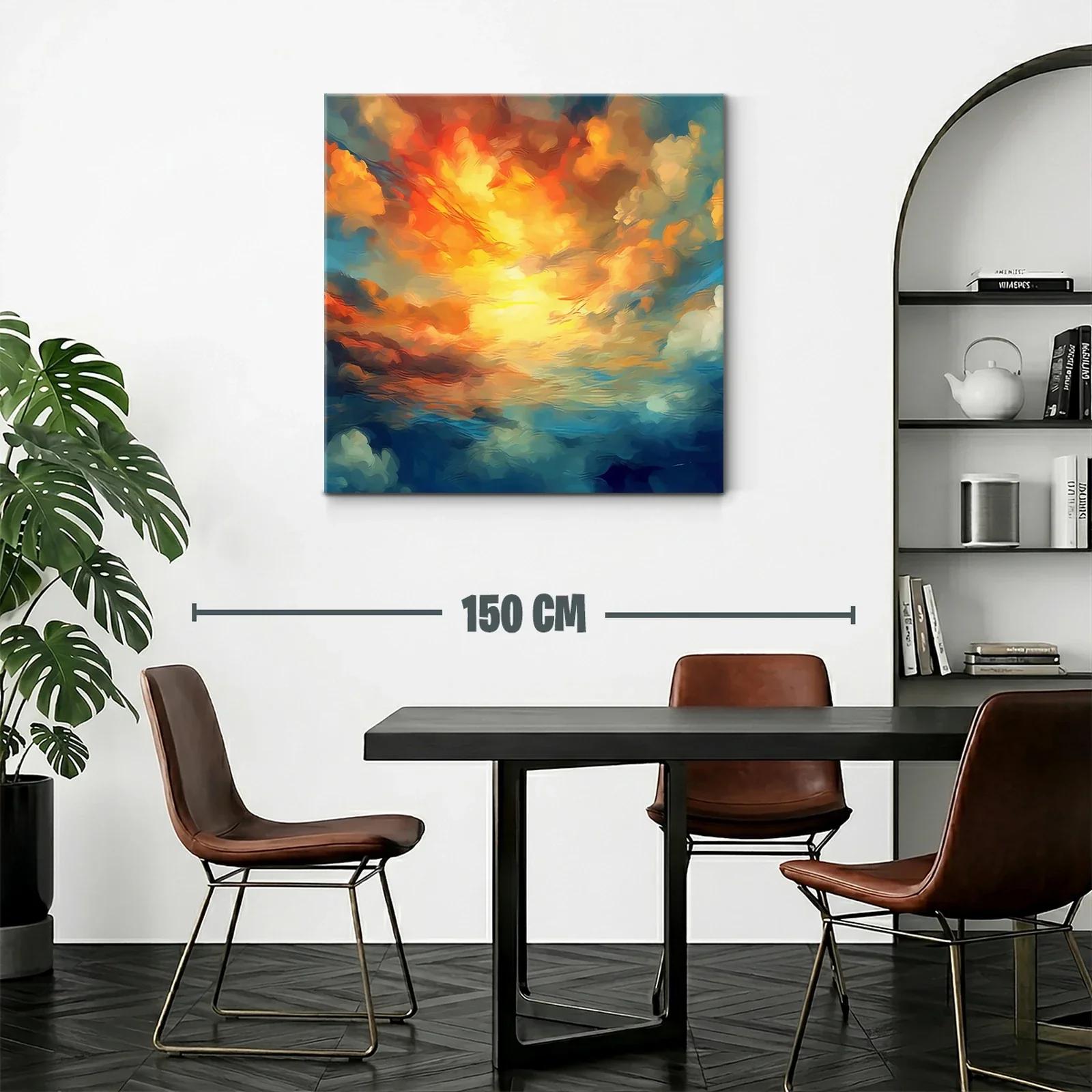 Atardecer vibrante con nubes iluminadas en tonos cálidos — miniatura 2