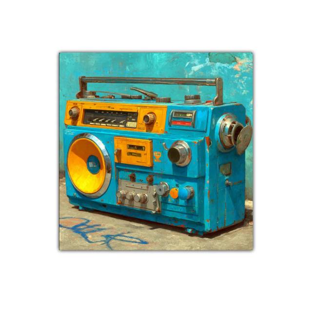 Radio Vintage en colores vivos con estilo retro