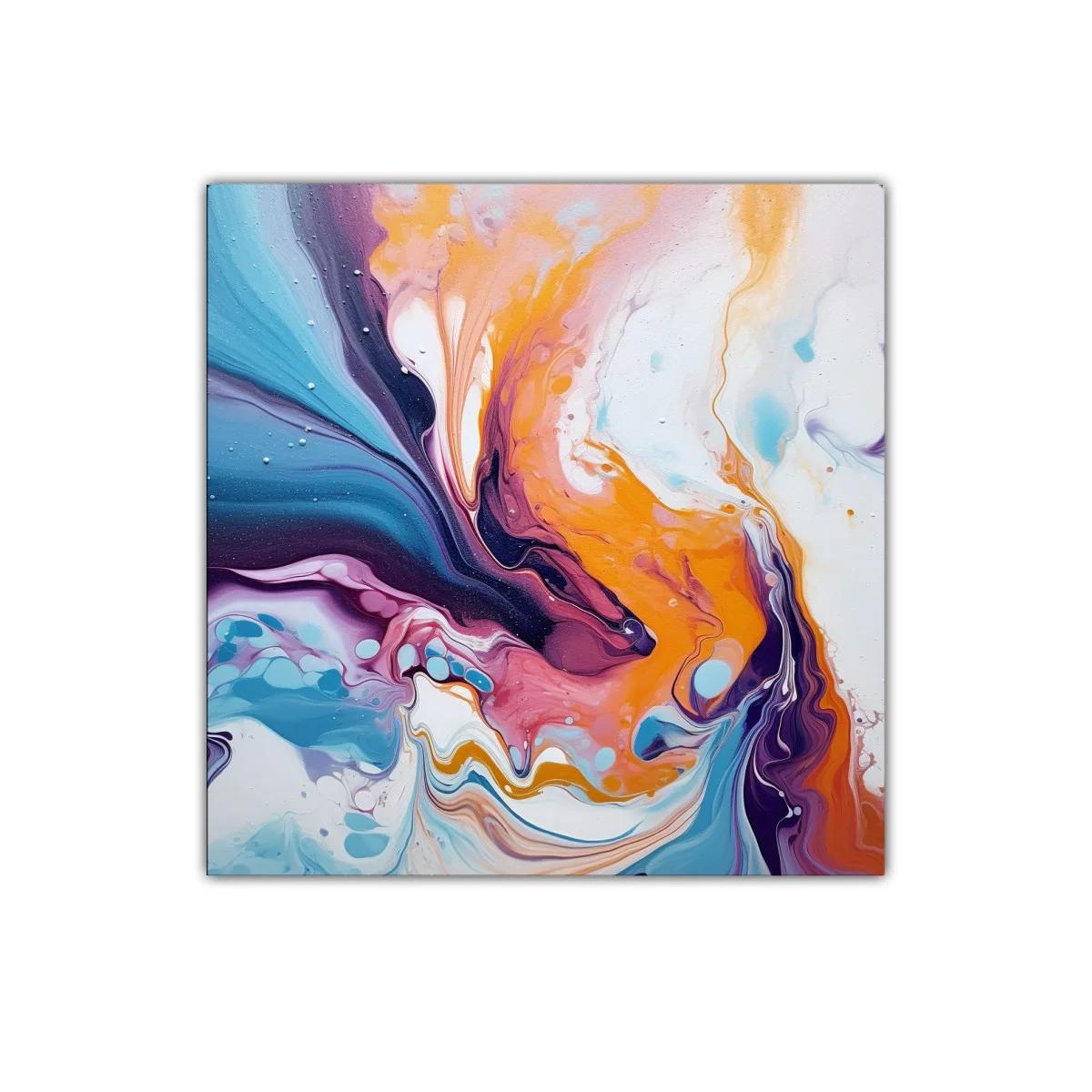 Cuadro abstracto con movimiento y colores vibrantes
