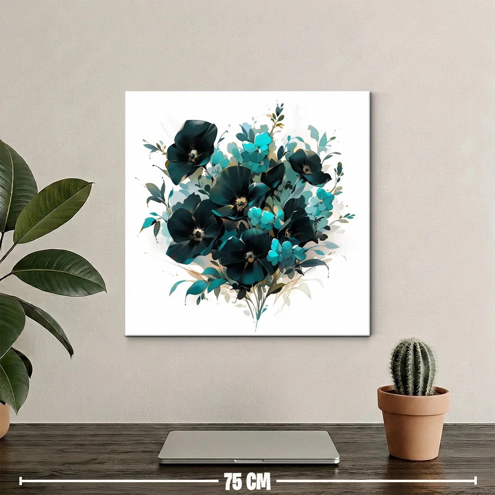 Composición floral moderna en tonos azul y negro — miniatura 2