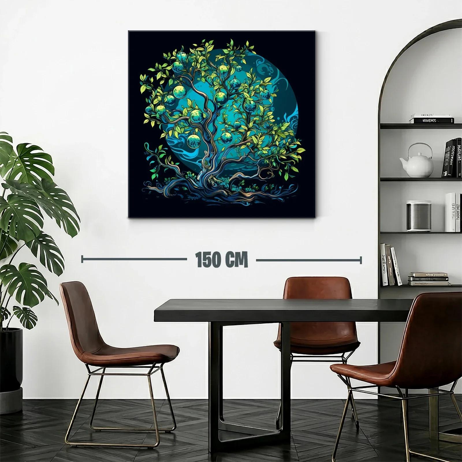 Árbol mágico con frutos azules en fondo místico — miniatura 2