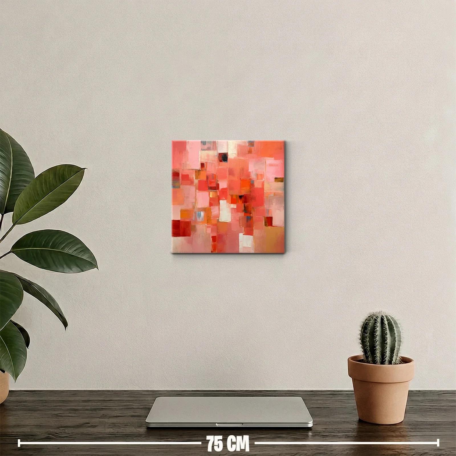 Composición Abstracta en Tonos Cálidos y Rosados — miniatura 2