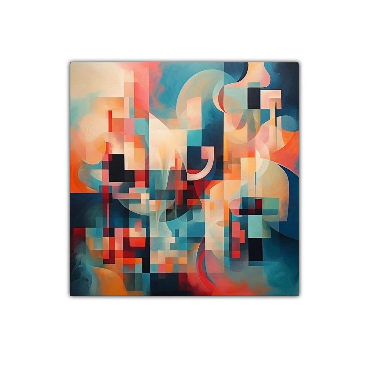 Cuadro abstracto con formas geométricas y colores vibrantes — imagen principal