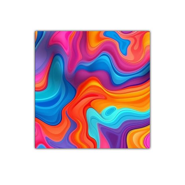 Cuadro moderno de formas fluidas y colores vibrantes