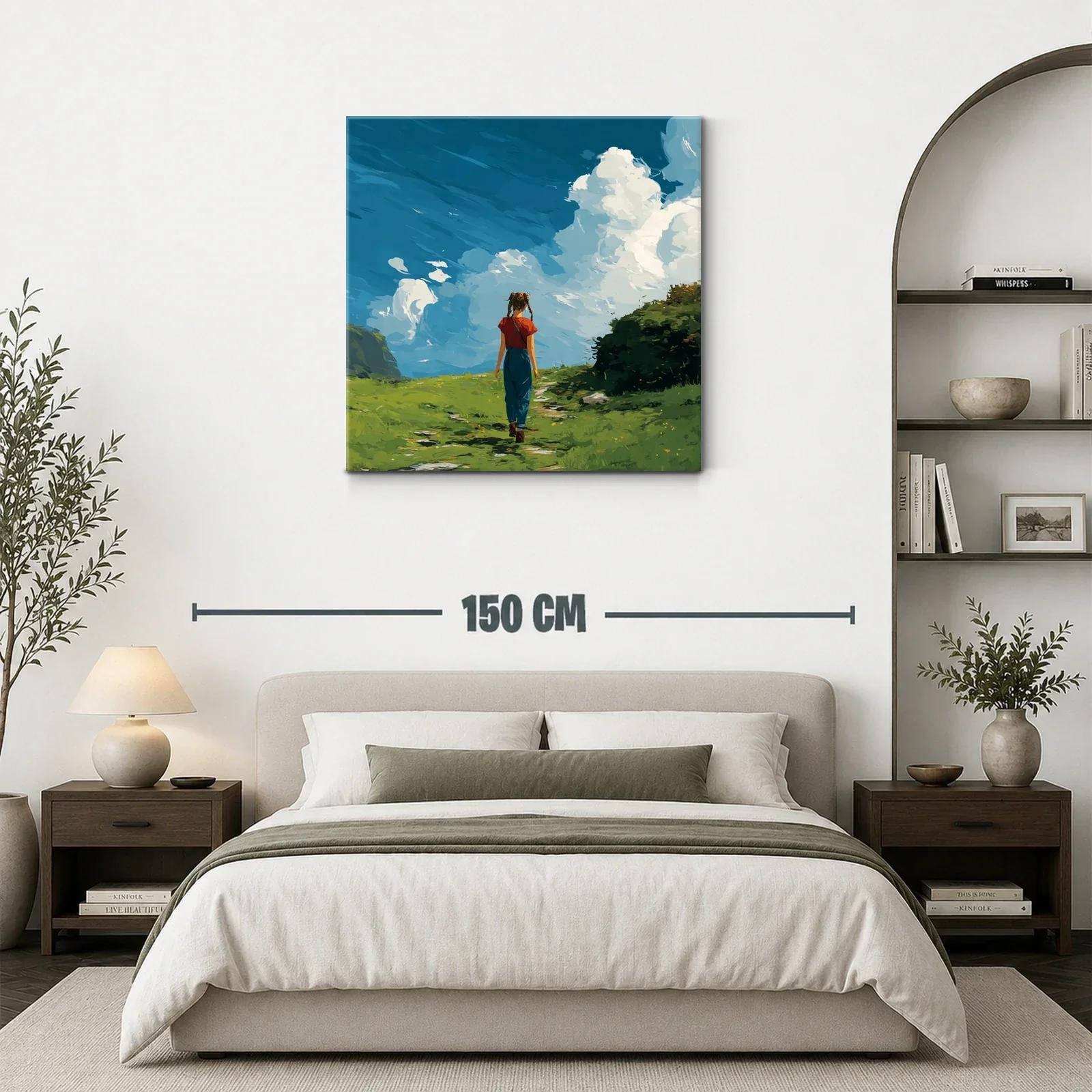 Paseo solitario en paisaje natural con cielo despejado — miniatura 3