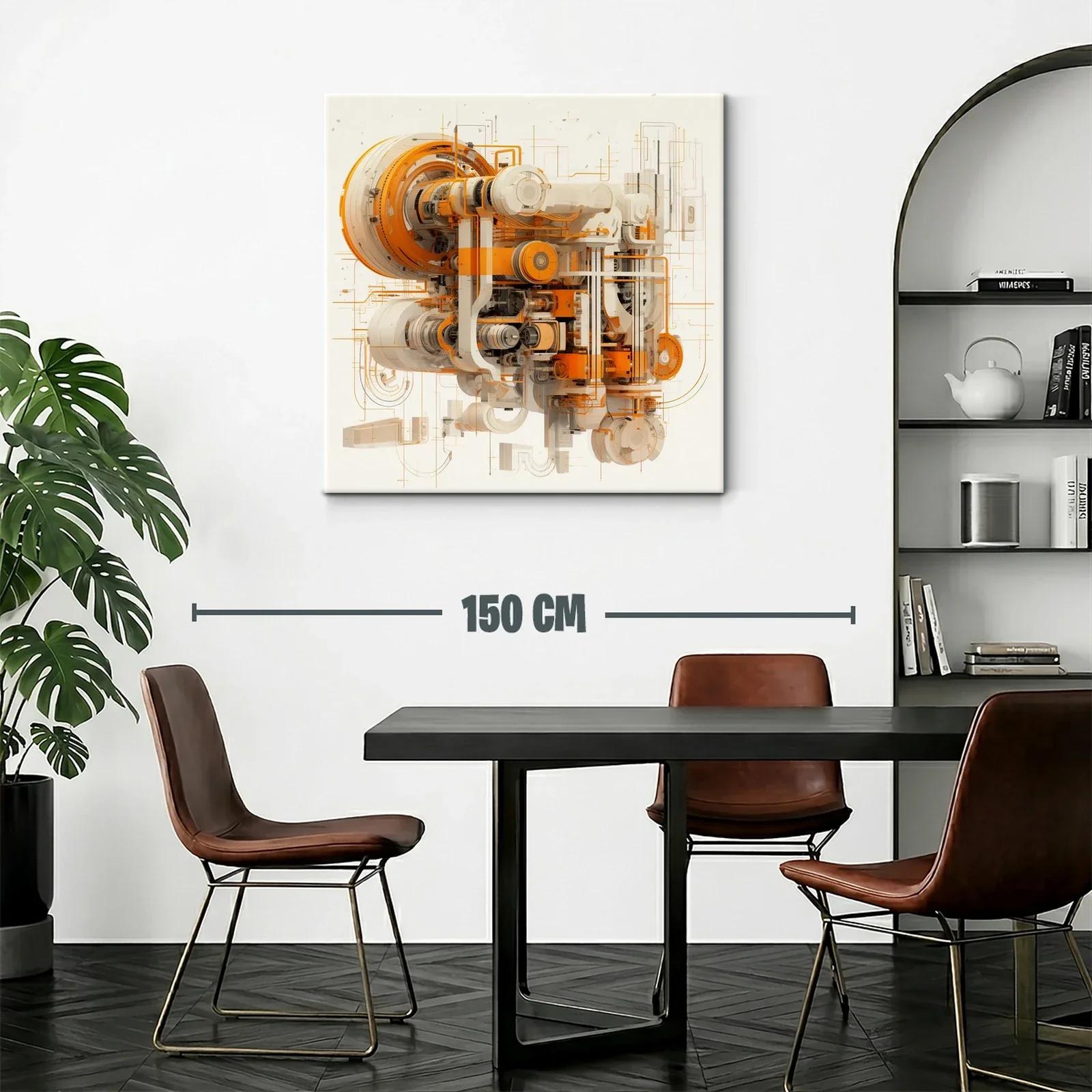 Composición abstracta futurista en tonos naranjas y neutros — miniatura 2