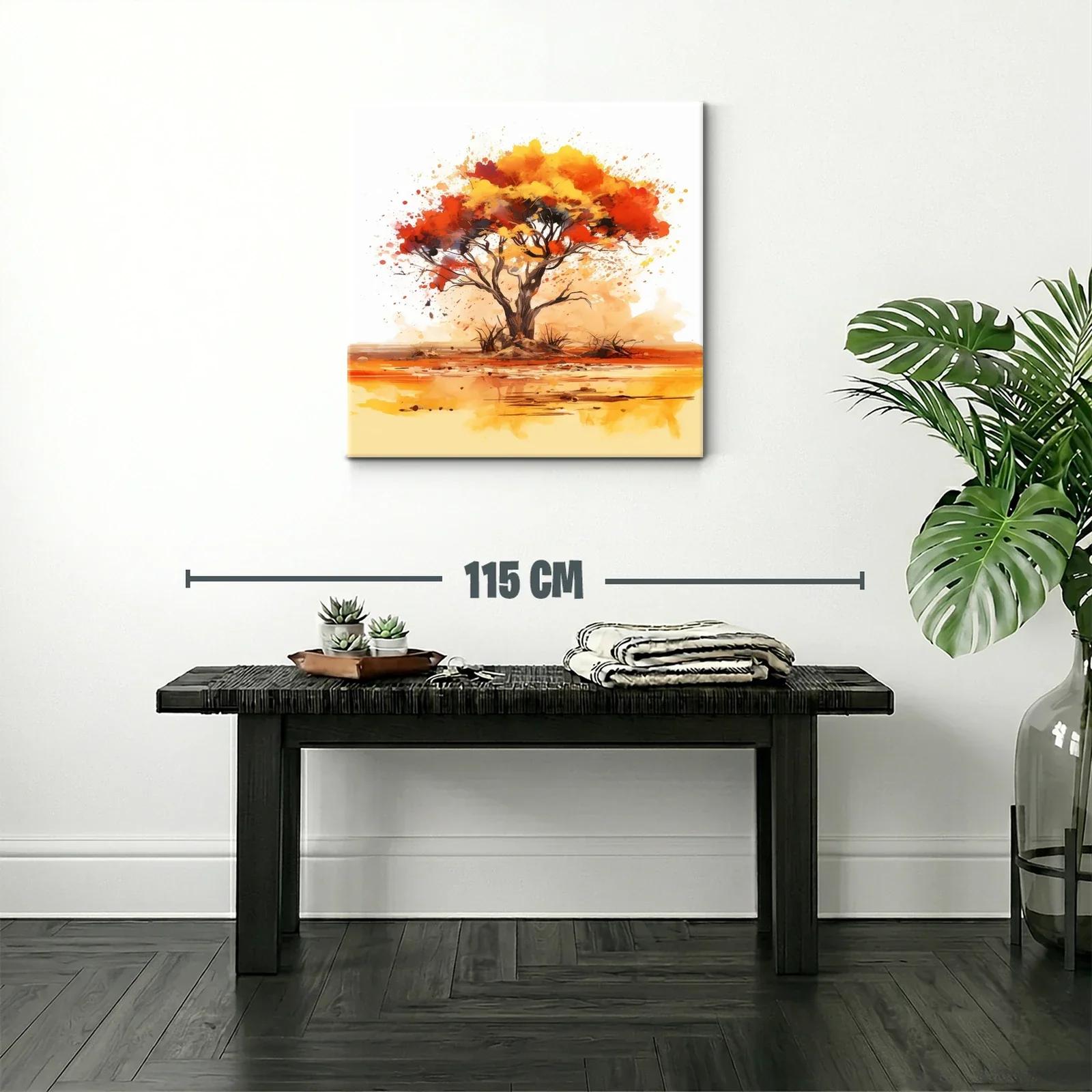 Árbol de otoño vibrante con tonos anaranjados y amarillos — miniatura 2