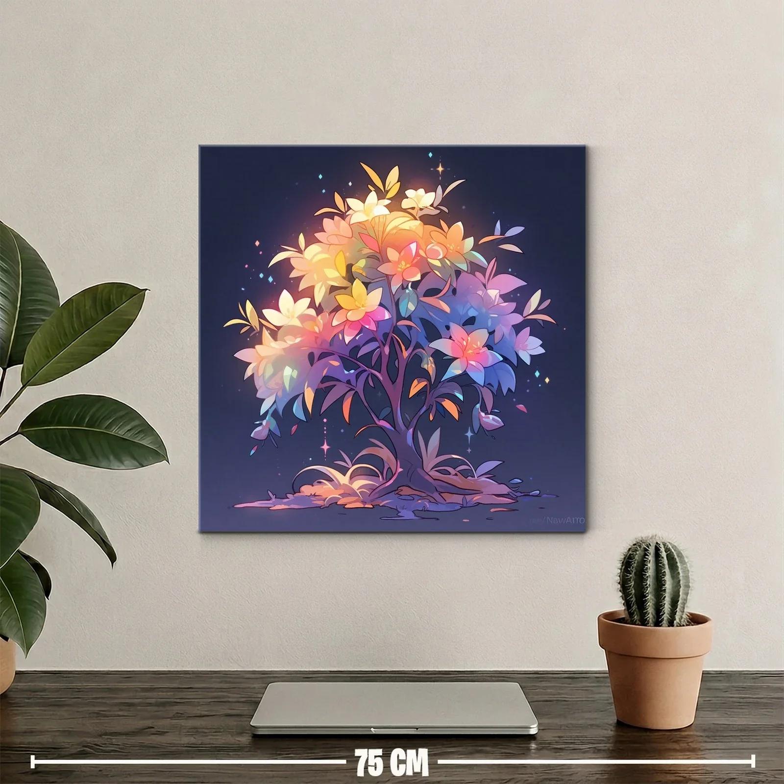 Árbol mágico con flores luminosas y tonos pastel brillantes — miniatura 2