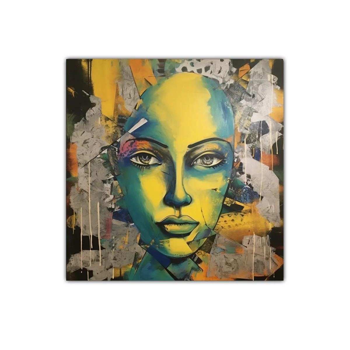 Retrato abstracto con tonos vibrantes y expresivos — imagen principal