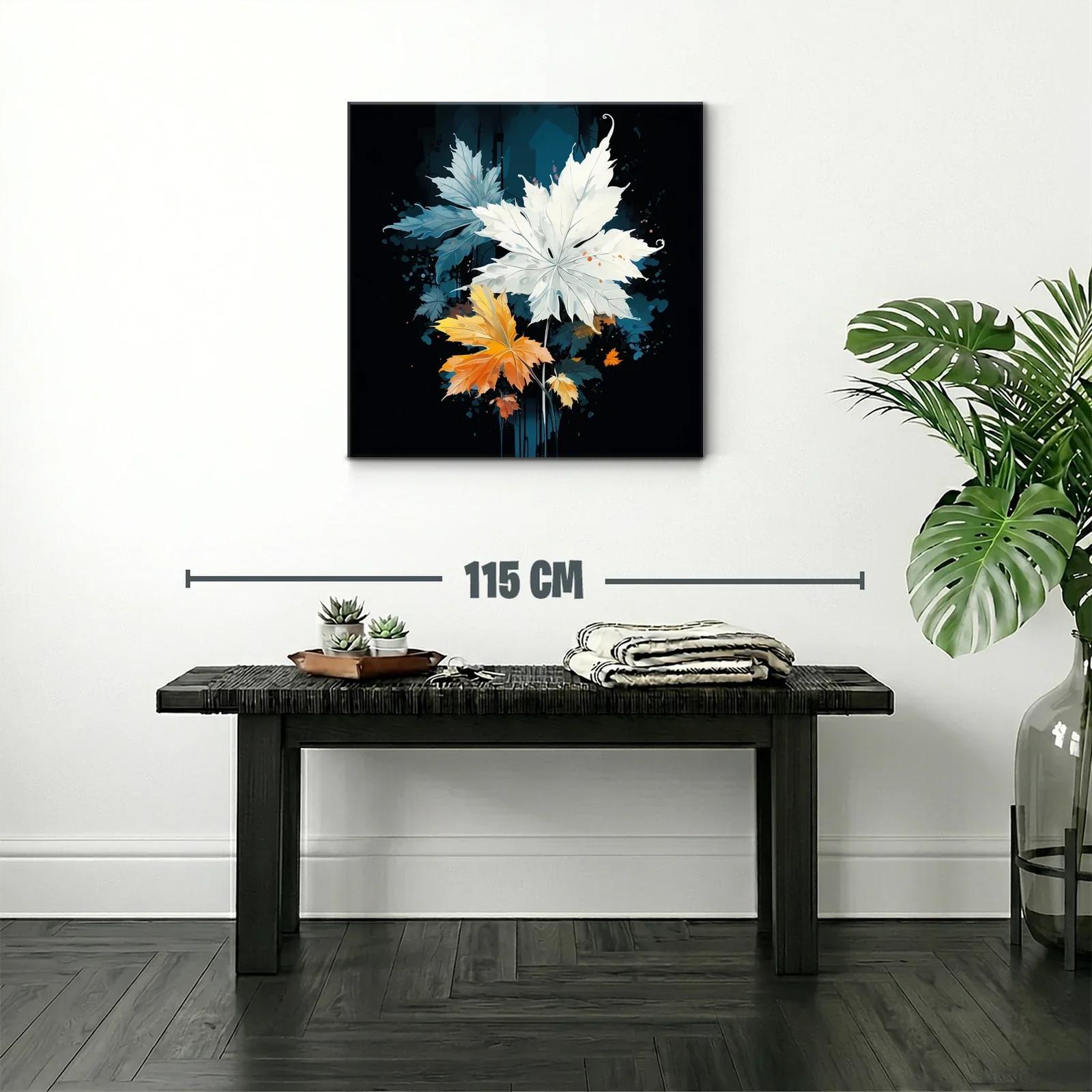 Composición artística de hojas en tonos blanco y naranja — miniatura 2