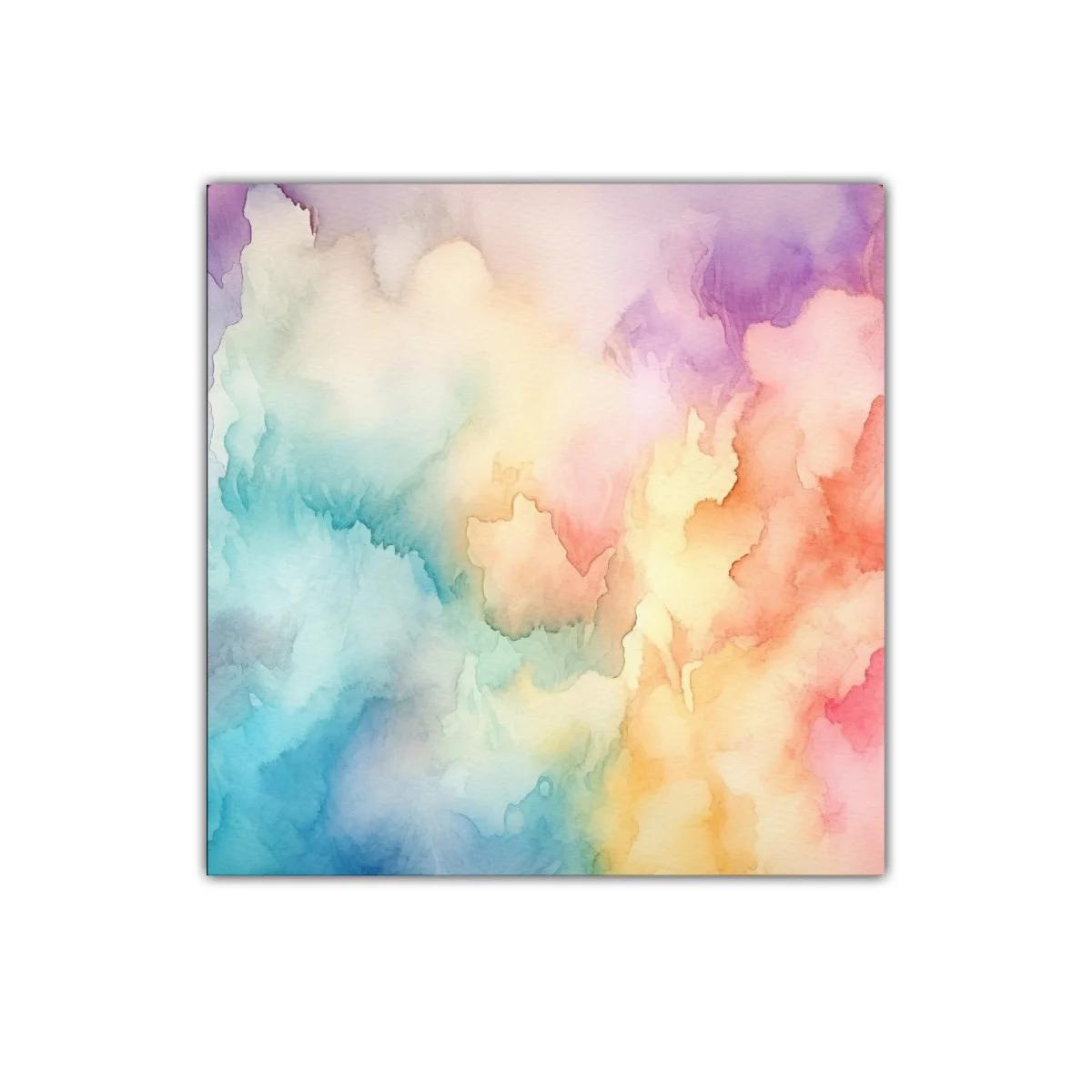 Cuadro decorativo con acuarela en tonos pastel y vibrantes