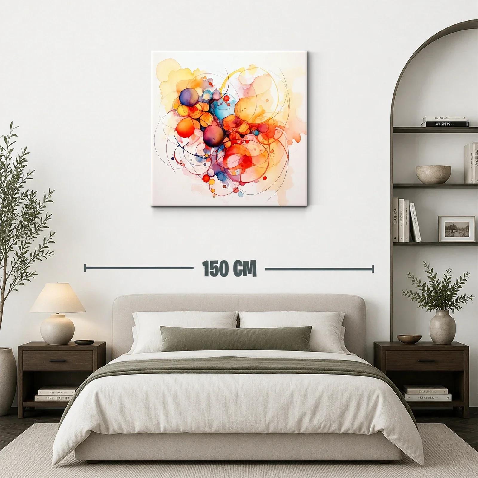 Composición abstracta con esferas en tonos cálidos y fríos — miniatura 3