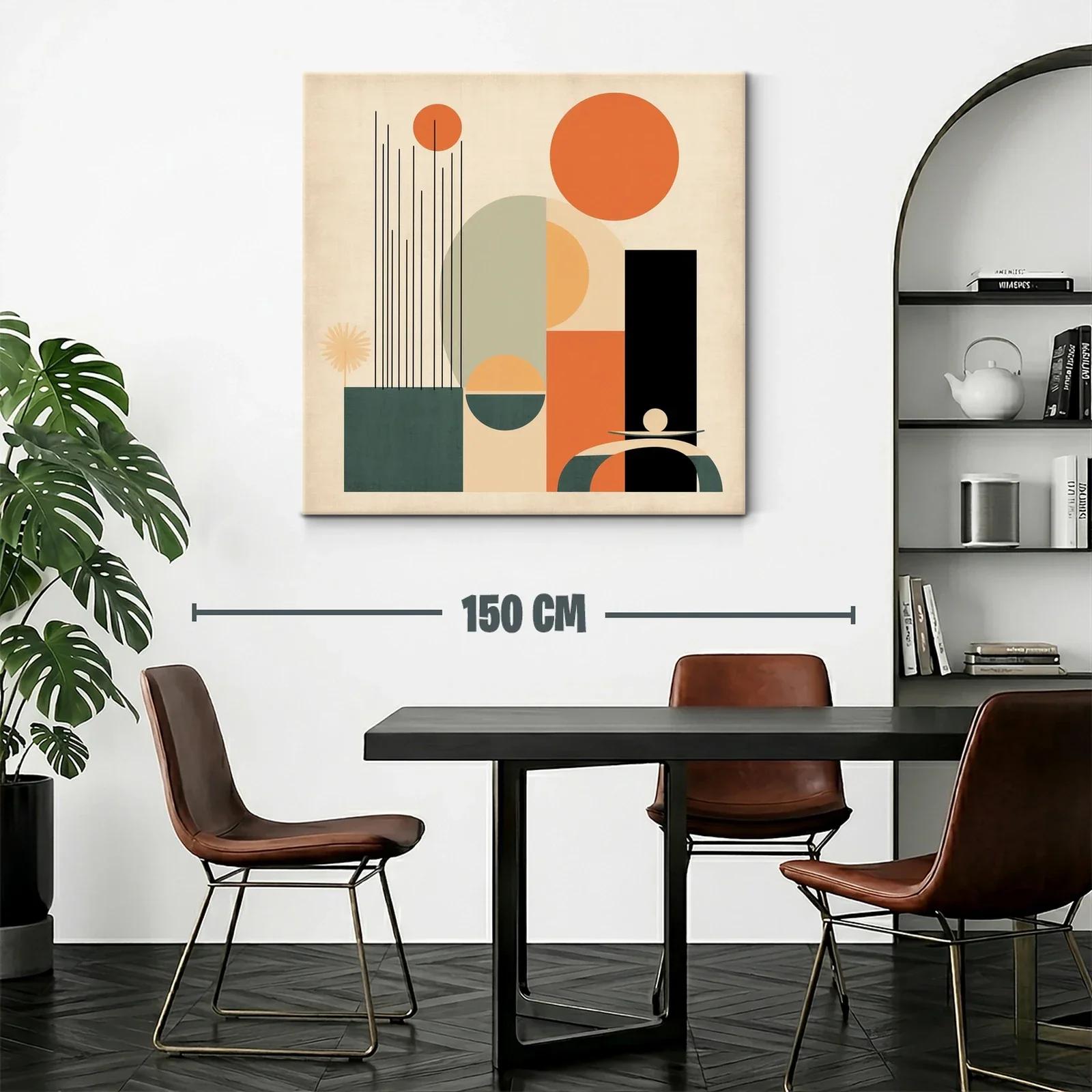 Composición geométrica con tonos cálidos para ambiente moderno — miniatura 2