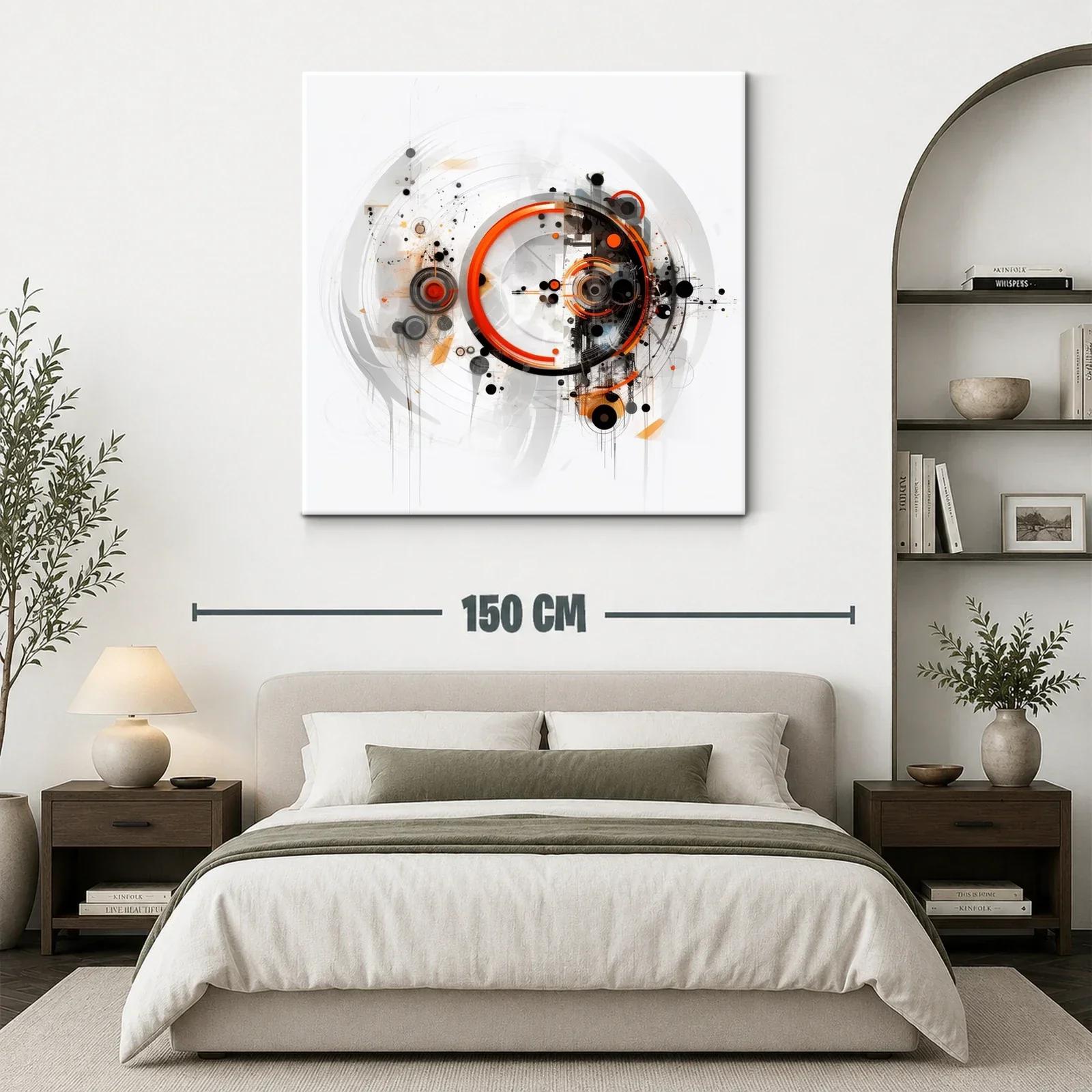 Composición abstracta con círculos en tonos naranja y negro — miniatura 3