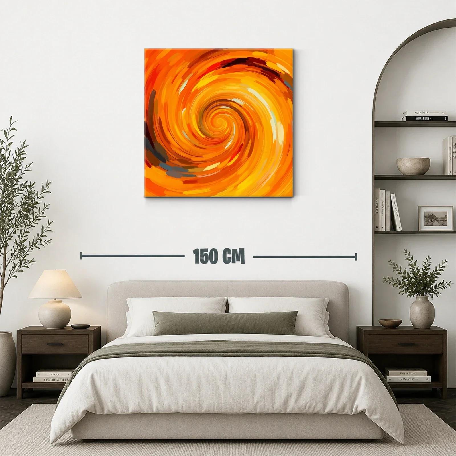 Cuadro abstracto en espiral con tonos cálidos vibrantes — miniatura 3