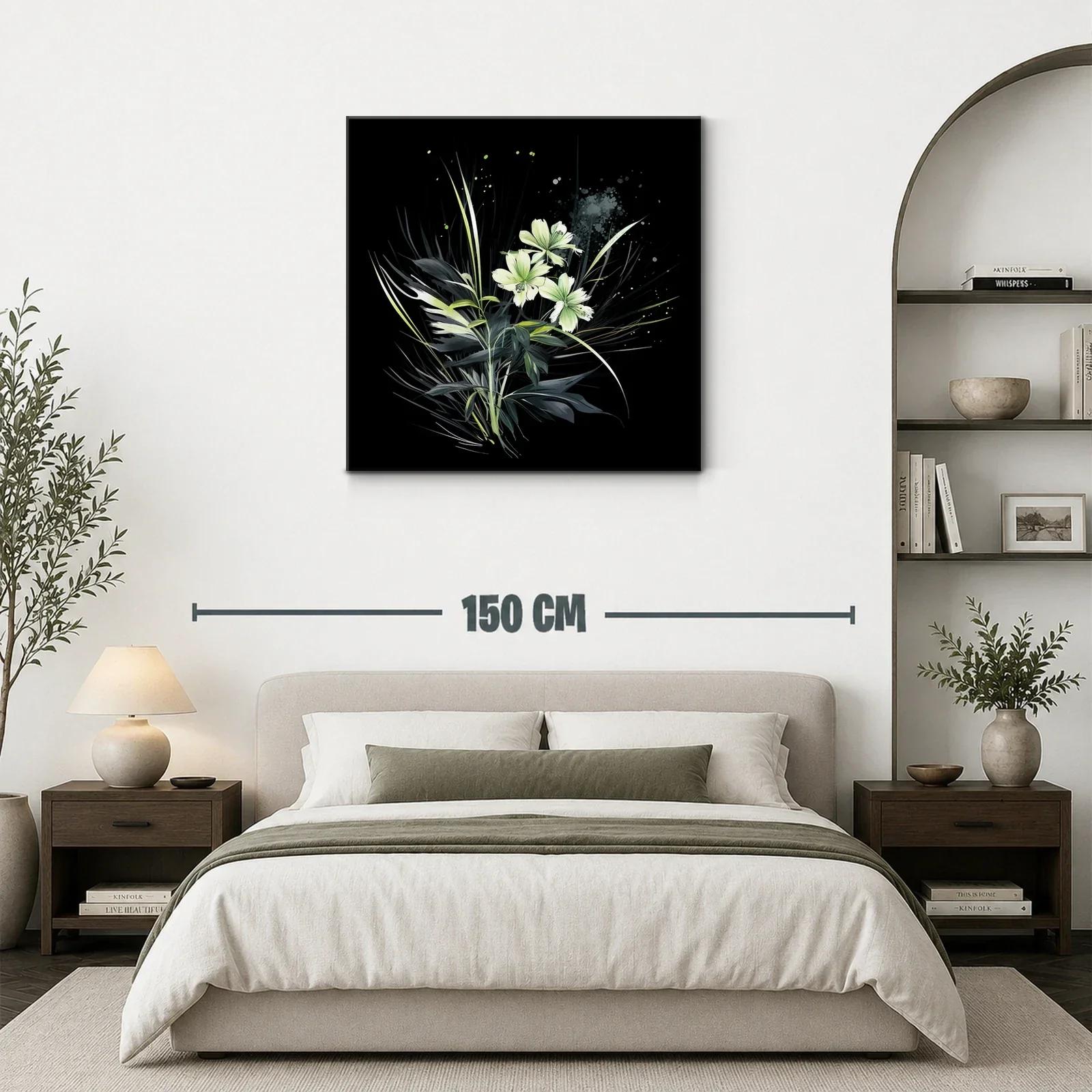 Elegancia natural con flores blancas sobre fondo negro — miniatura 3