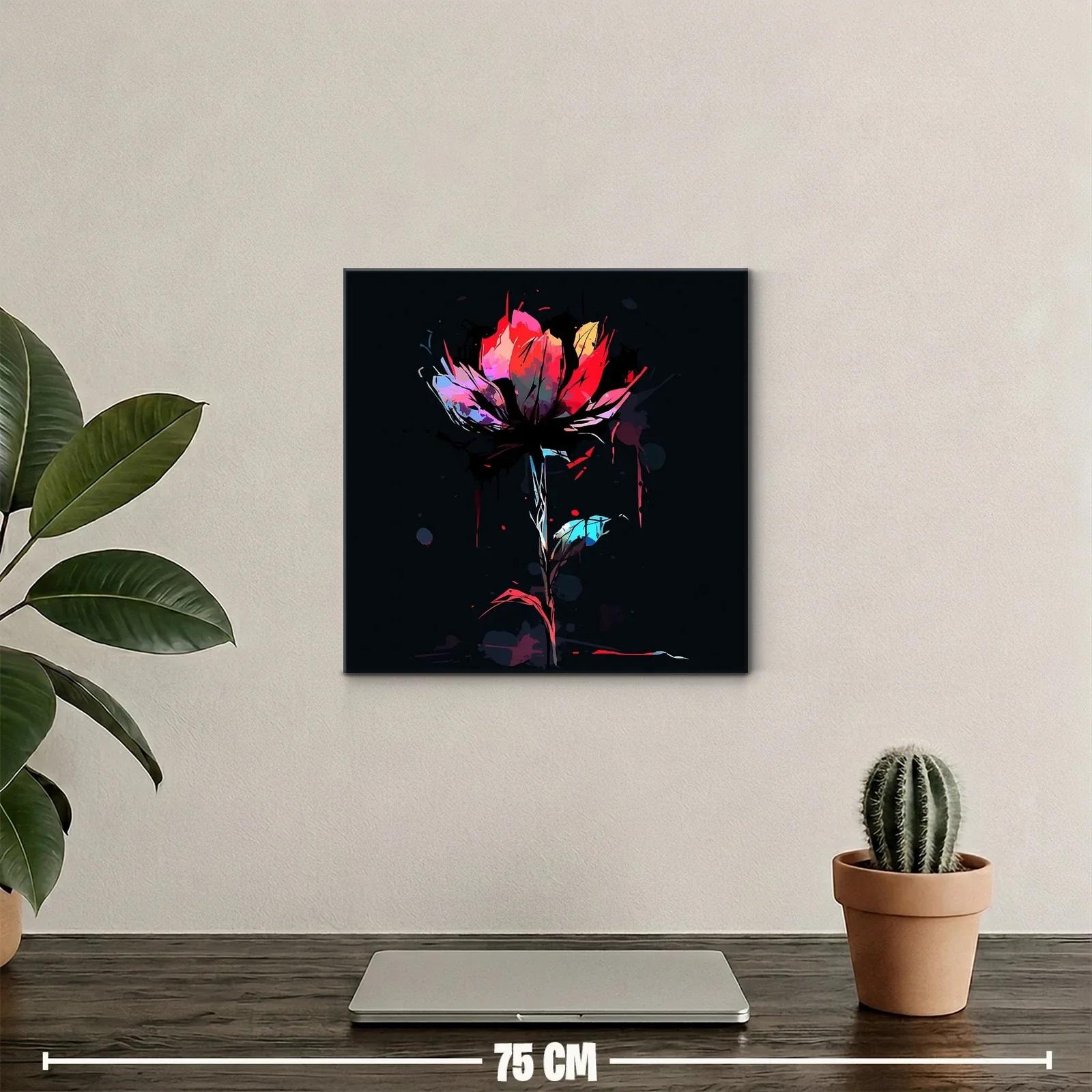 Flor vibrante con tonos intensos sobre fondo oscuro — miniatura 2