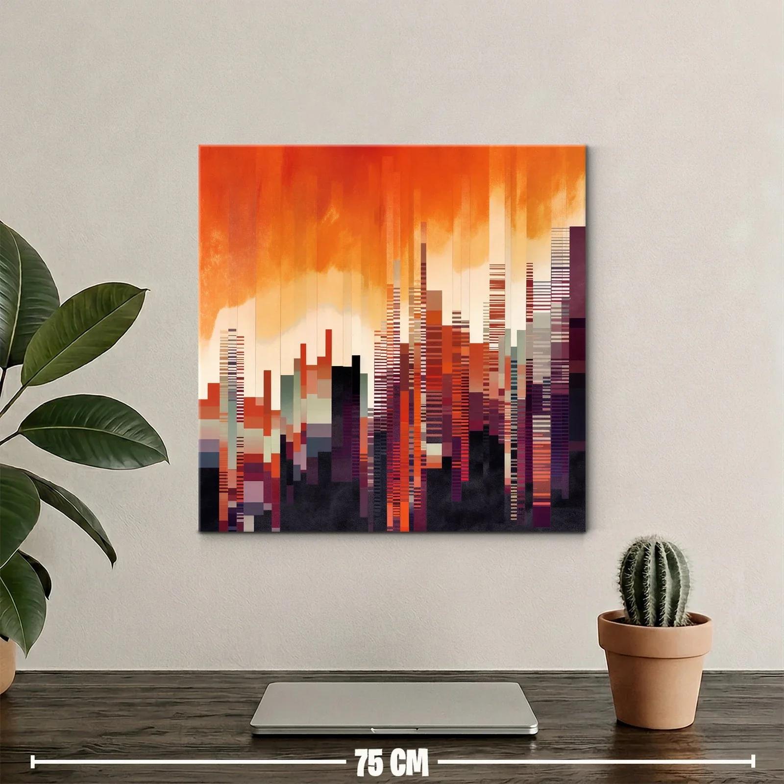 Ciudad abstracta al atardecer vibrante y geométrica — miniatura 2