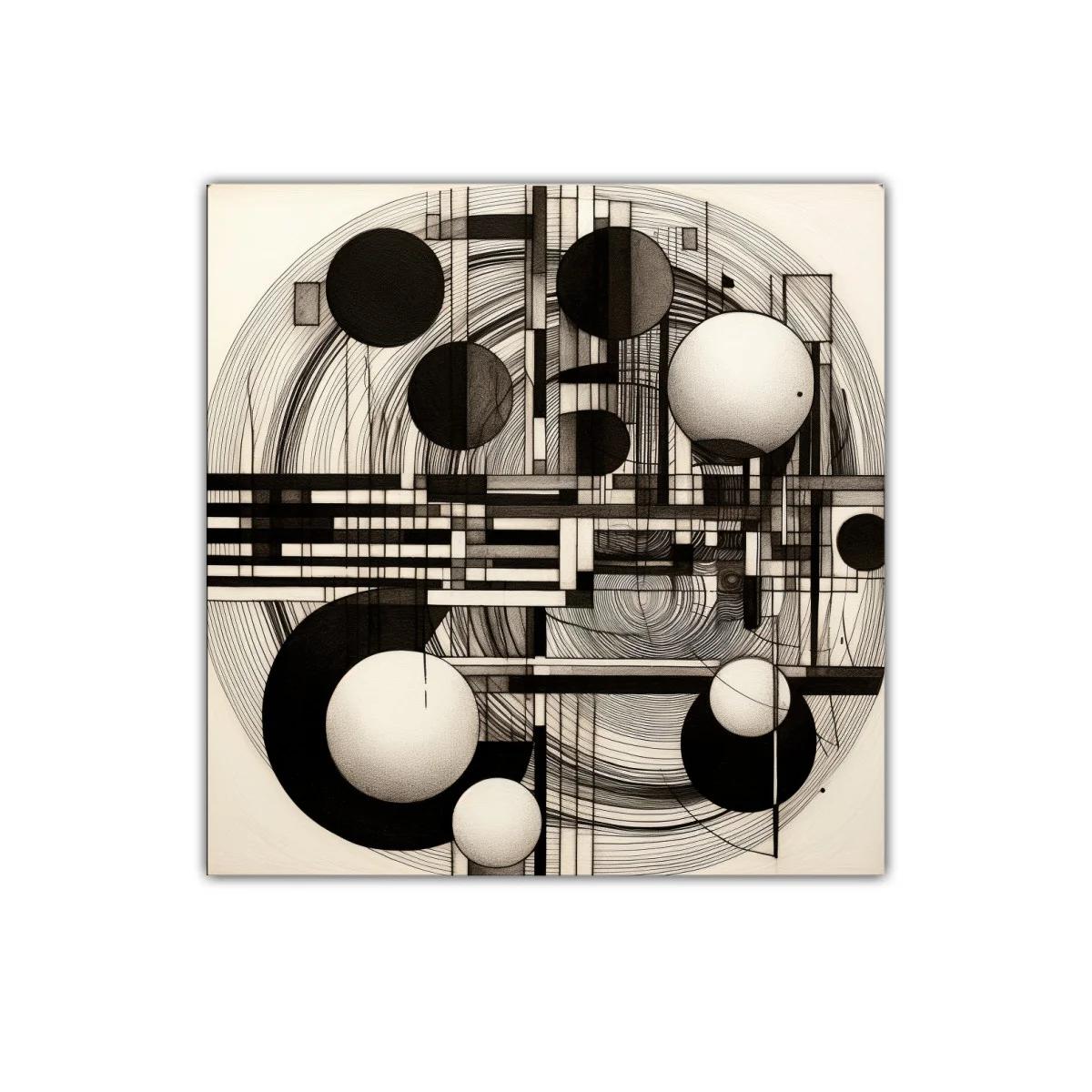 Composición geométrica en blanco y negro para espacios modernos — imagen principal