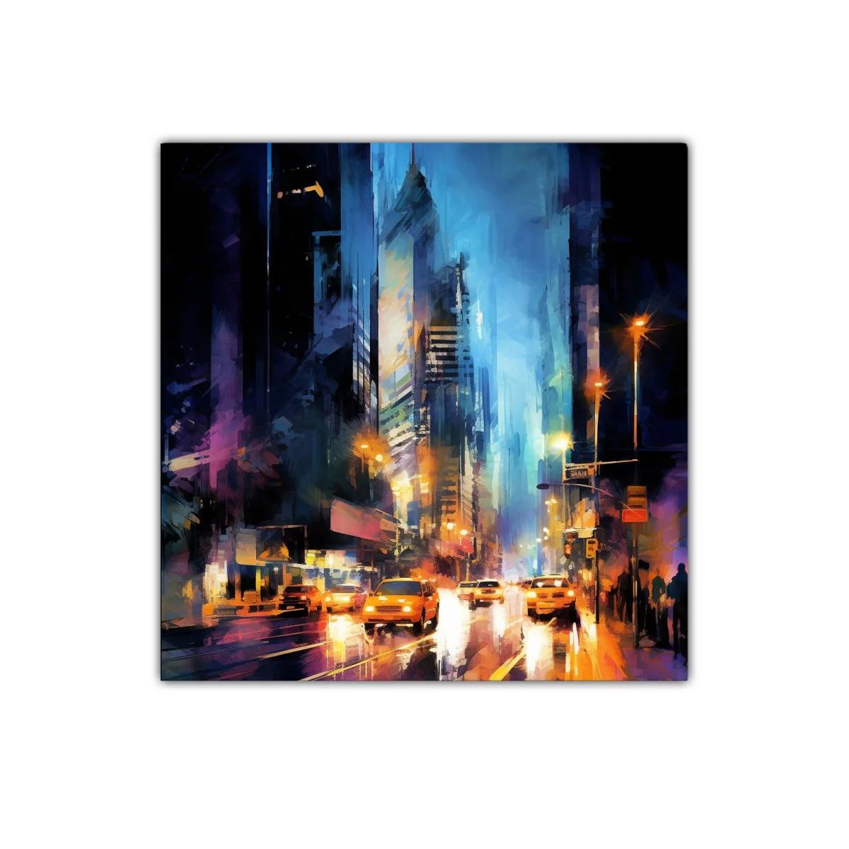 Atardecer vibrante en ciudad con luces y movimiento nocturno — imagen principal