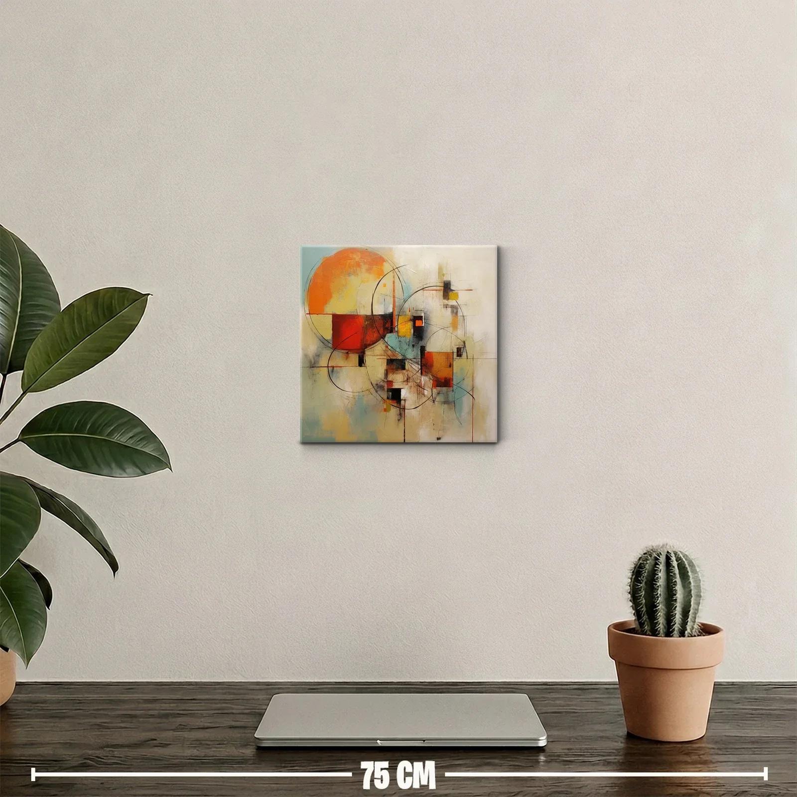 Composición abstracta en tonos cálidos y líneas dinámicas — miniatura 2