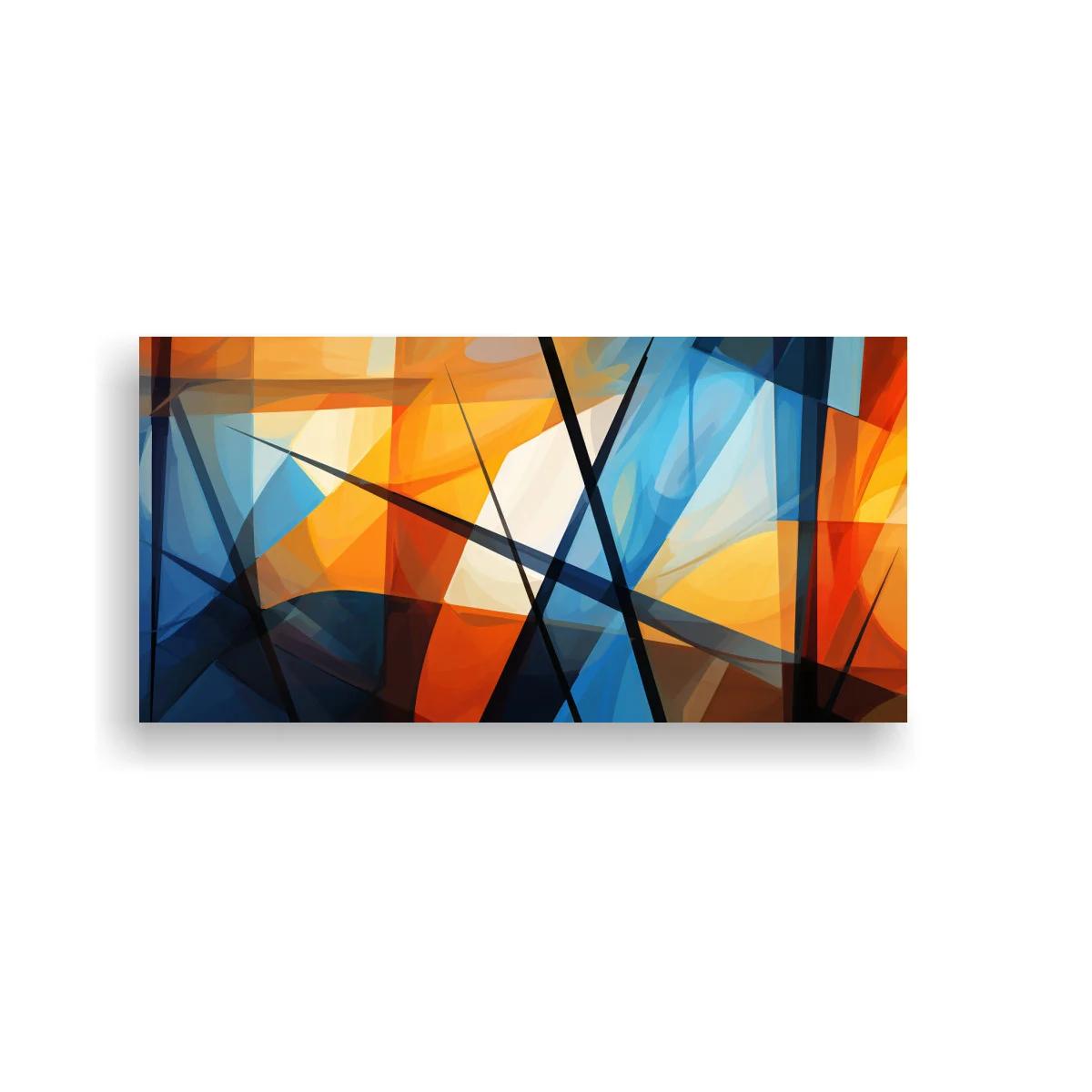 Cuadro mosaico abstracto de triángulos en diagonales