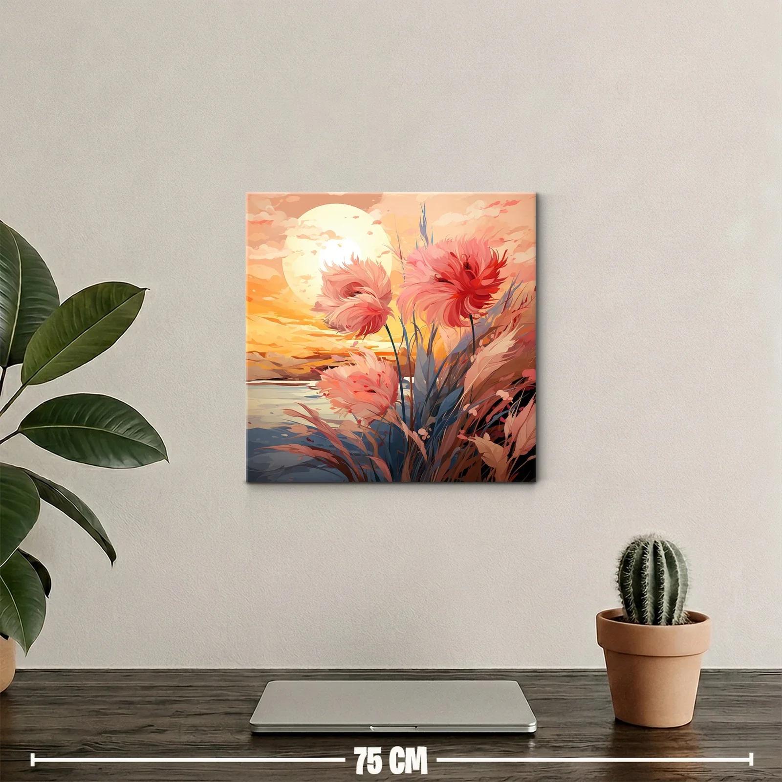 Flores en atardecer con tonos cálidos y suaves — miniatura 2