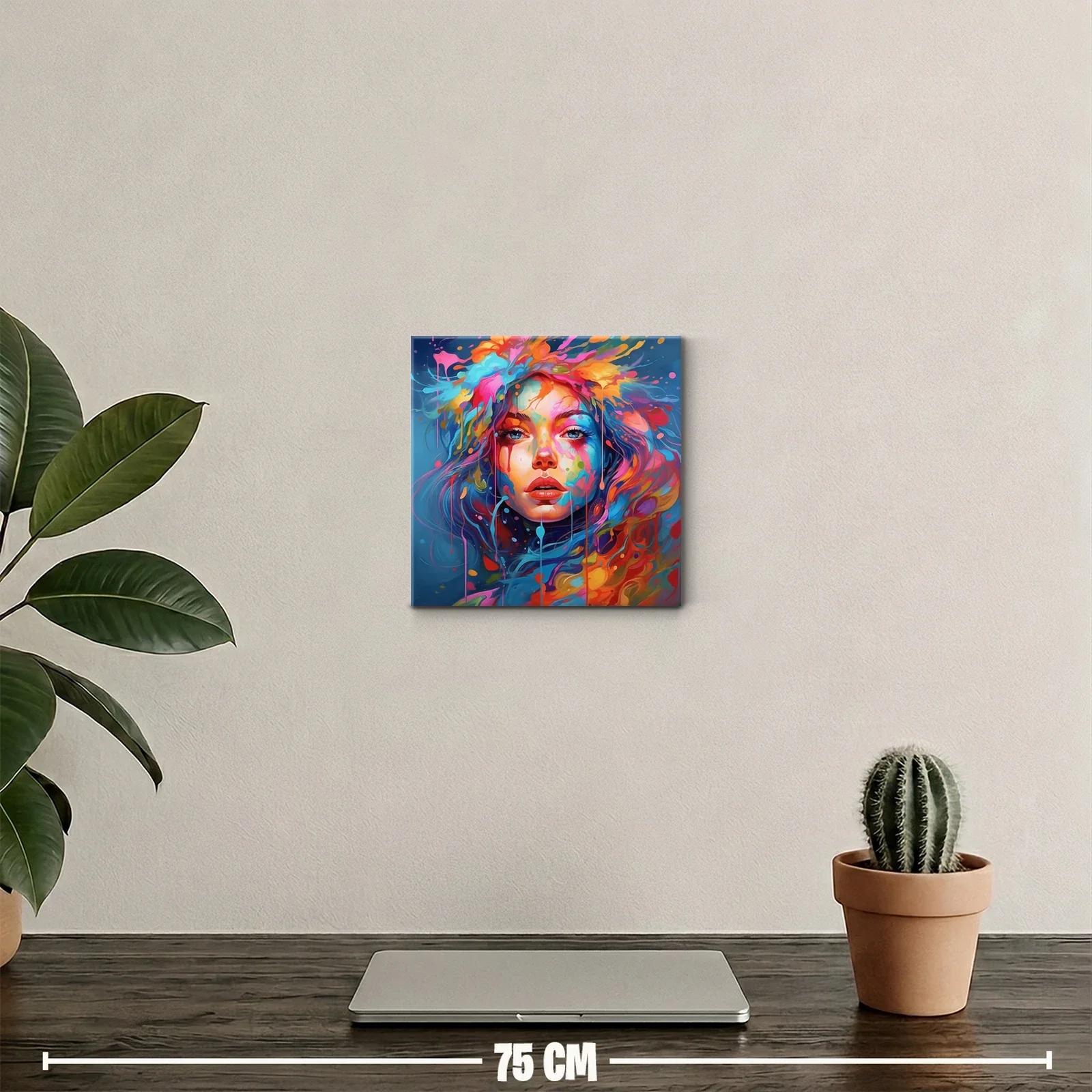 Retrato vibrante con explosión de colores intensos — miniatura 2