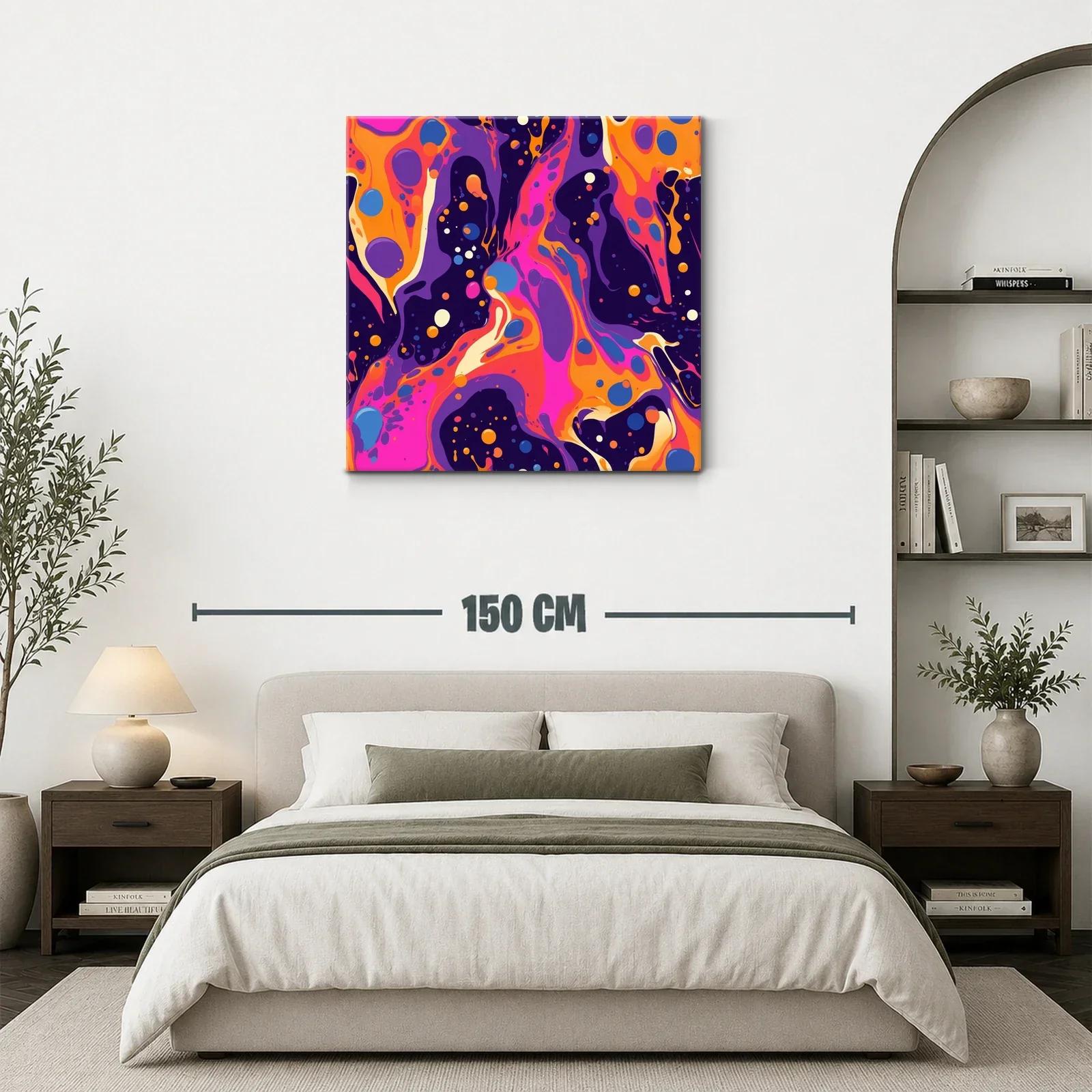 Cuadro abstracto vibrante con contrastes intensos y dinámicos — miniatura 3