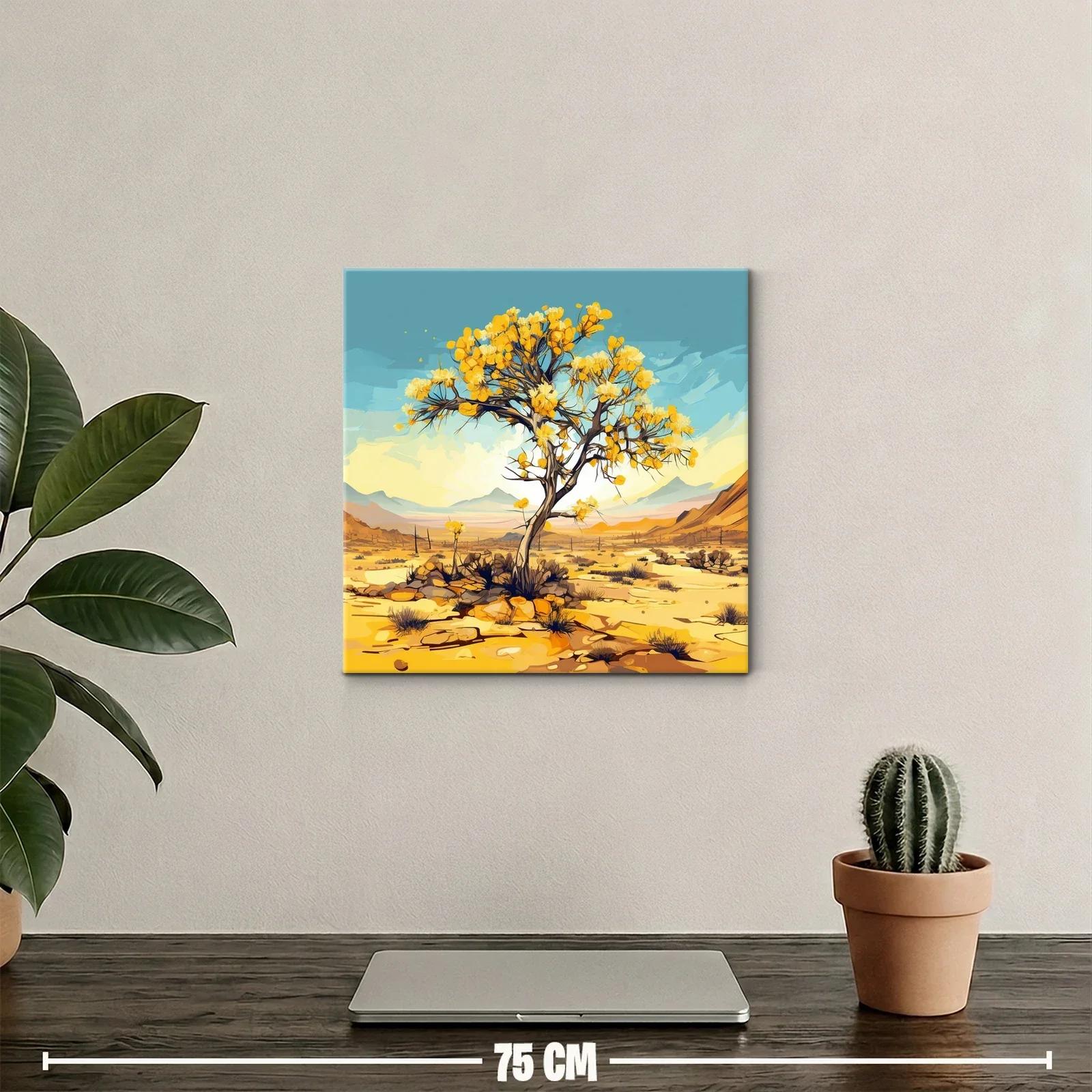 Árbol amarillo en paisaje desértico vibrante — miniatura 2