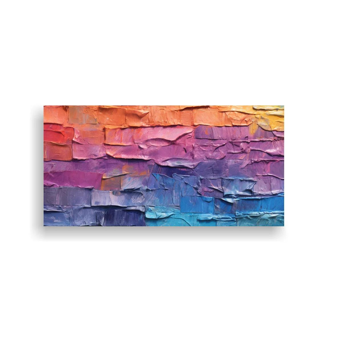 Cuadro capas de pintura abstracta con acabado empastado