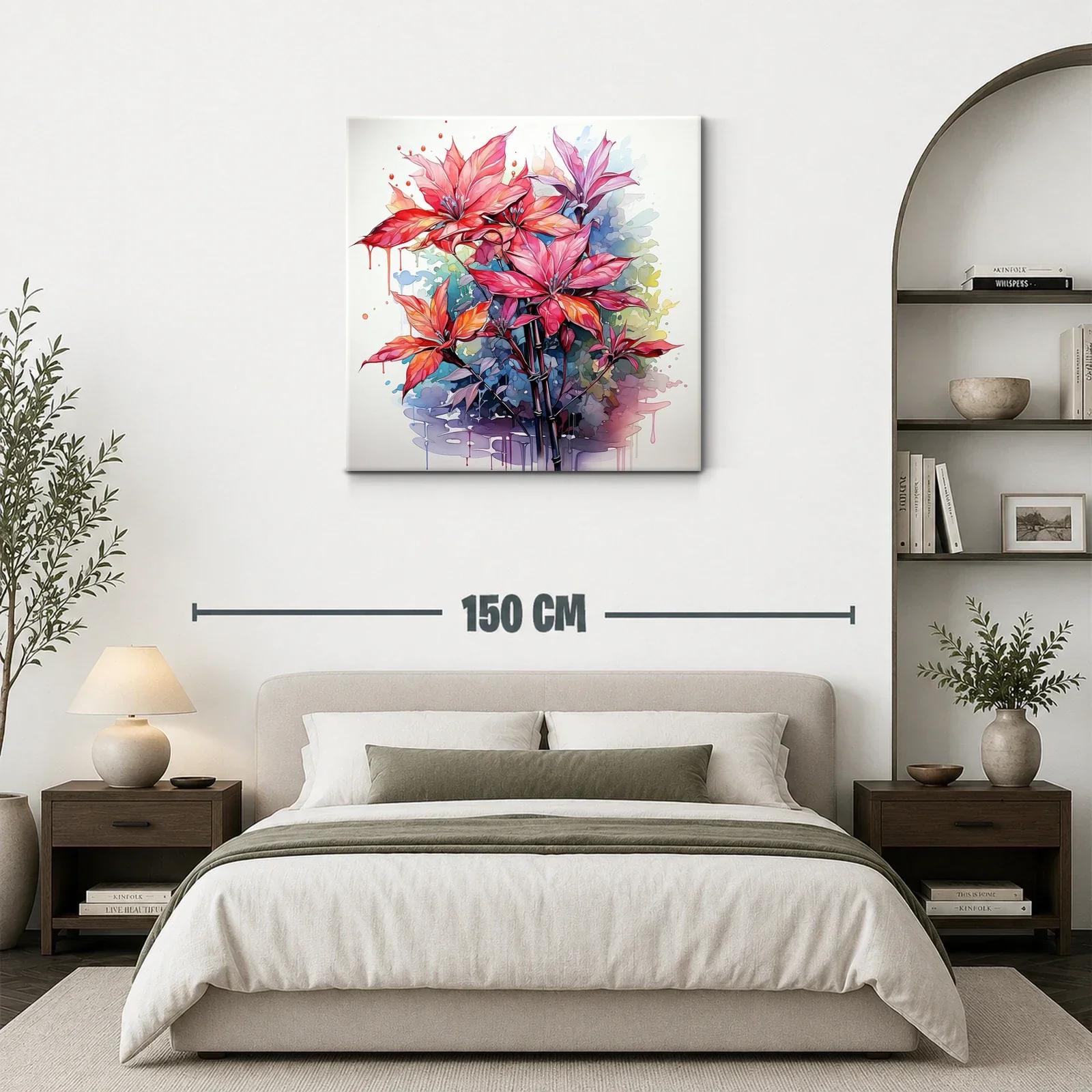 Flores vibrantes con tonos rojos y lilas detalles — miniatura 3