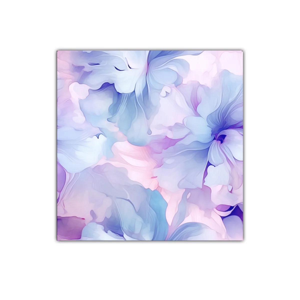 Cuadro floral abstracto en tonos pastel suaves