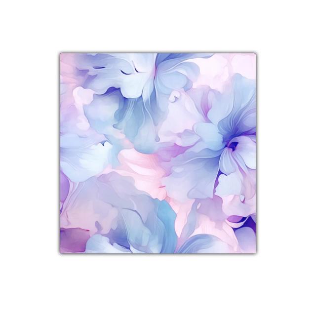 Cuadro floral abstracto en tonos pastel suaves