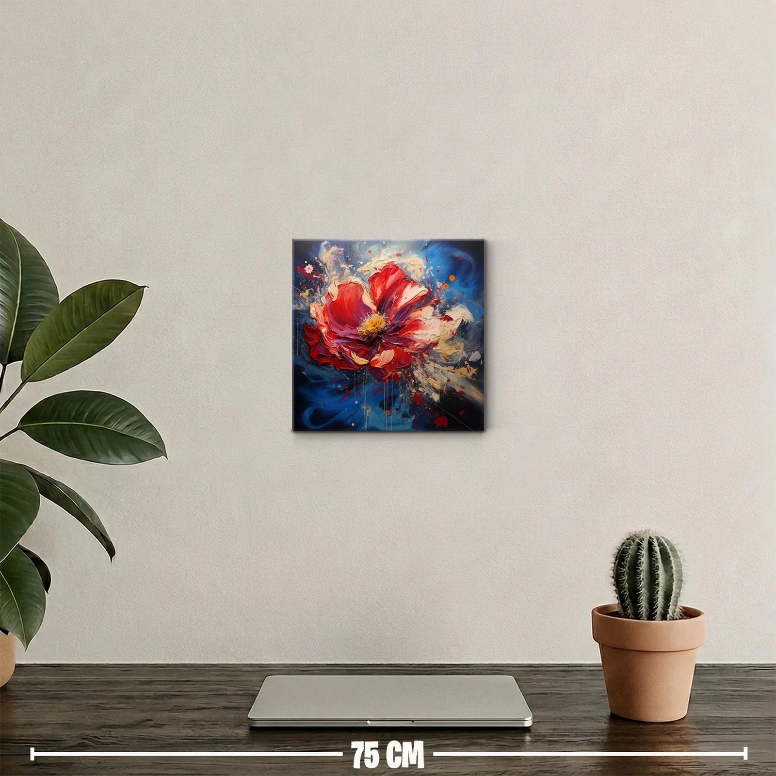 Explosión de flor roja con vibrantes trazos dinámicos — miniatura 2