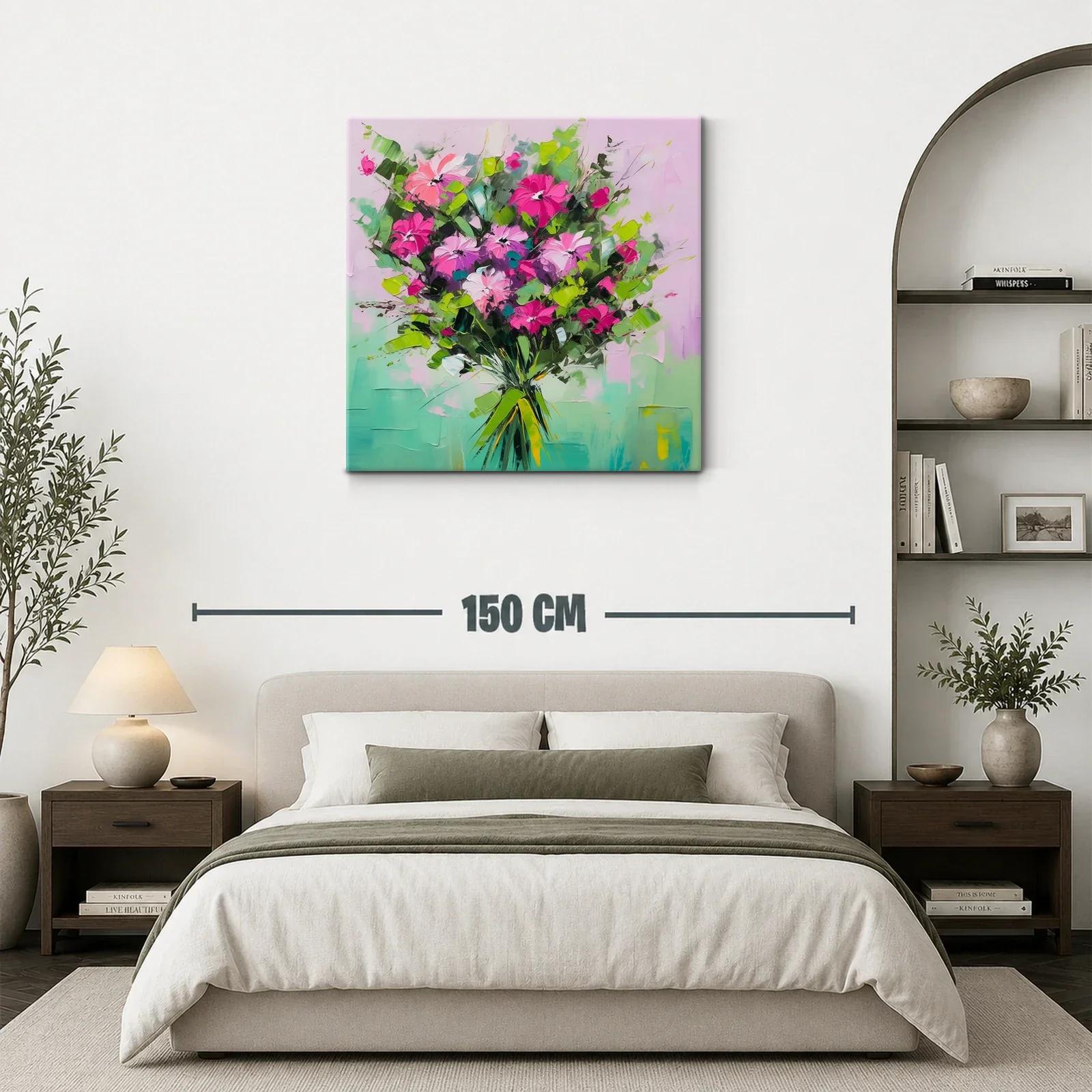 Ramo vibrante de flores en tonos verdes y fucsias — miniatura 3