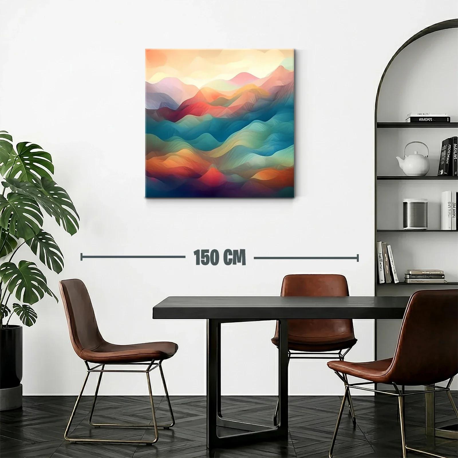 Paisaje abstracto en tonos cálidos y fríos armoniosos — miniatura 2