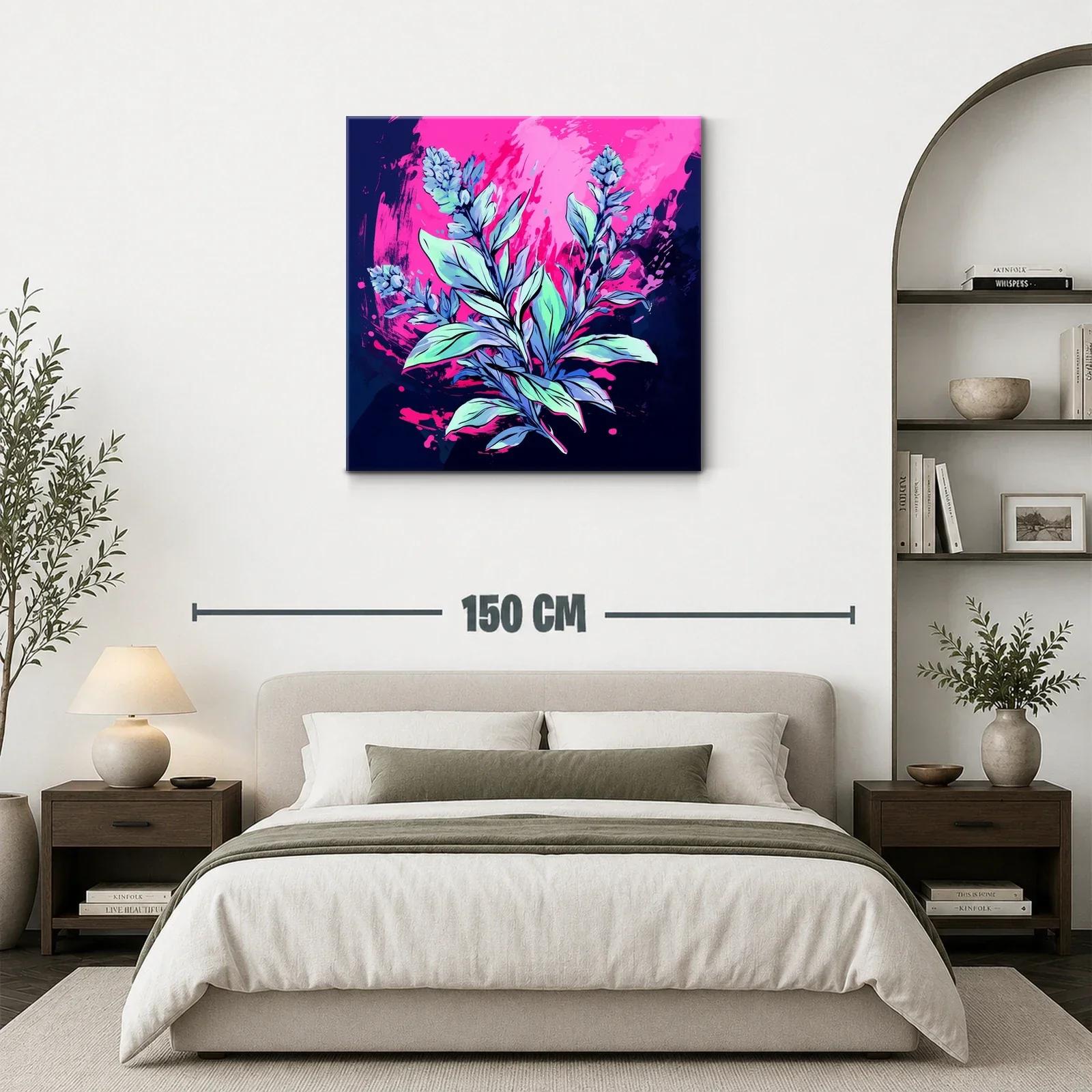 Cuadro floral moderno con tonos vibrantes y contrastes intensos — miniatura 3