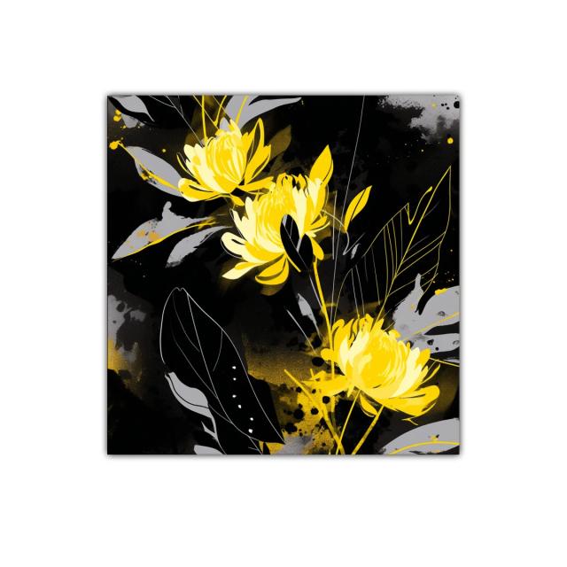 Flores amarillas vibrantes sobre fondo oscuro elegante