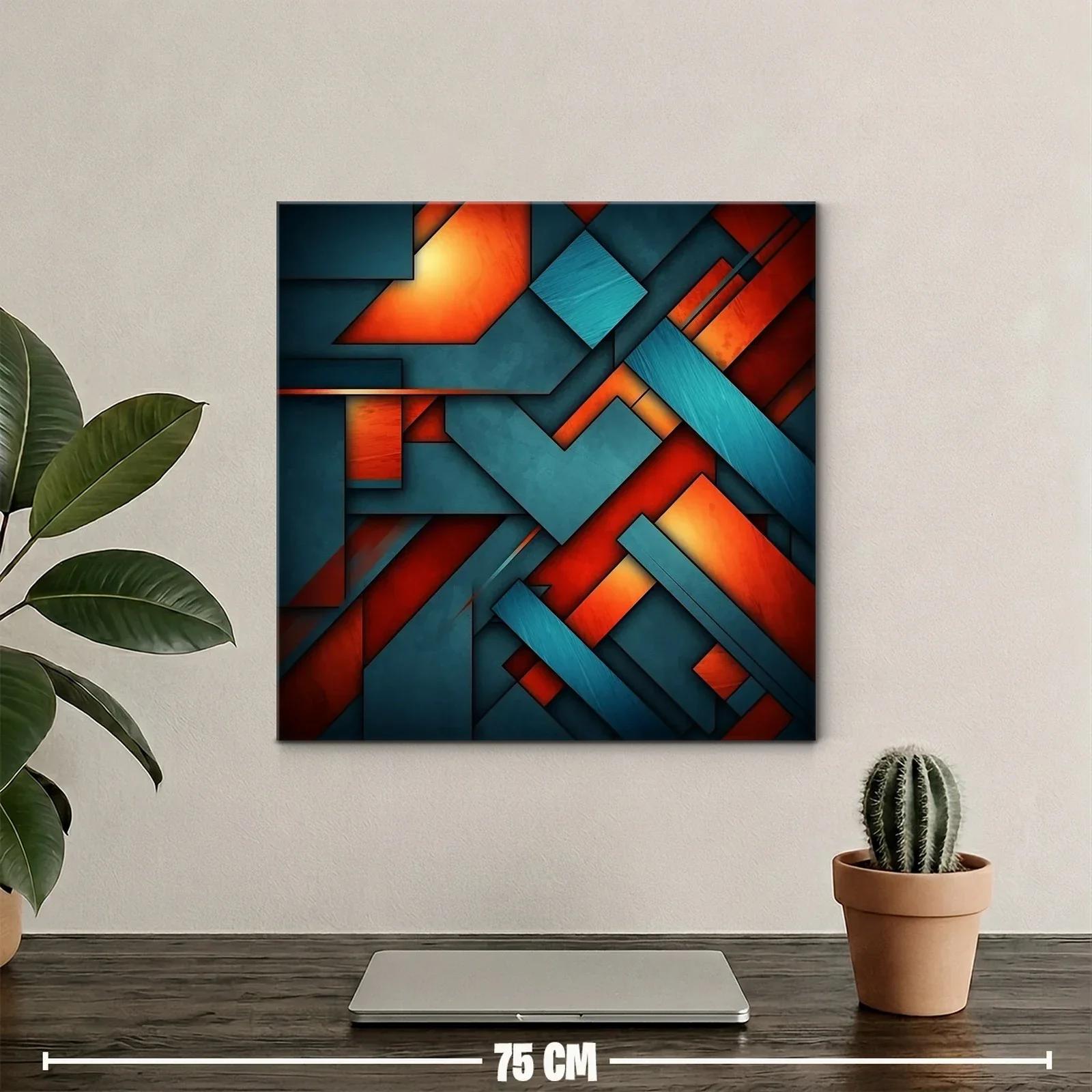 Composición geométrica abstracta en tonos naranja y azul — miniatura 2