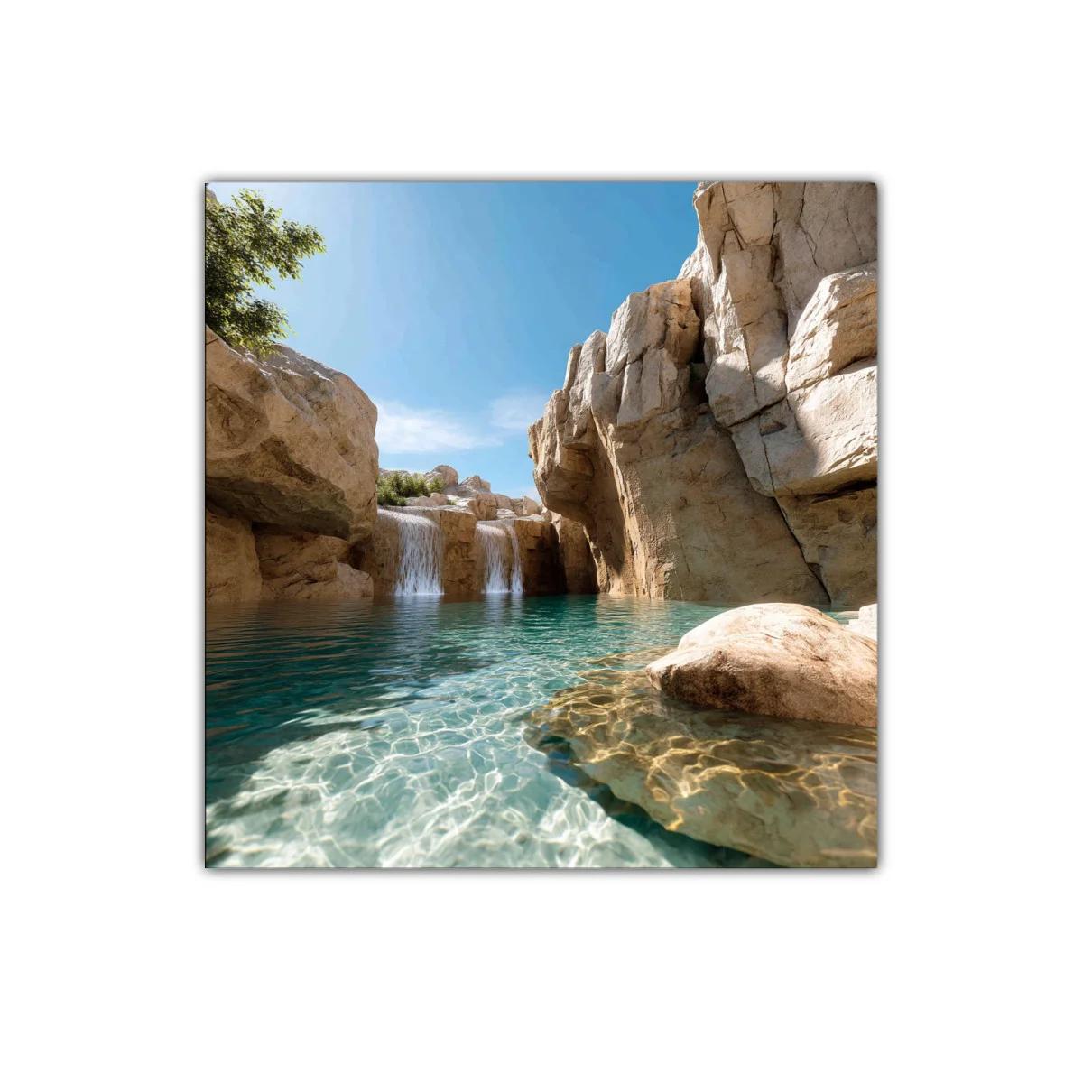 Paisaje sereno con cascada y aguas cristalinas — imagen principal