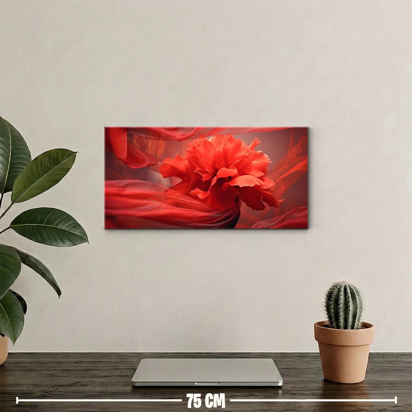 Cuadro clavel rojo con telas ondulantes — miniatura 2