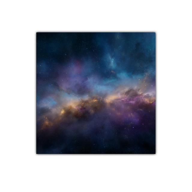 Cuadro Galaxia Espacial con Estrellas y Nebulosas Coloridas