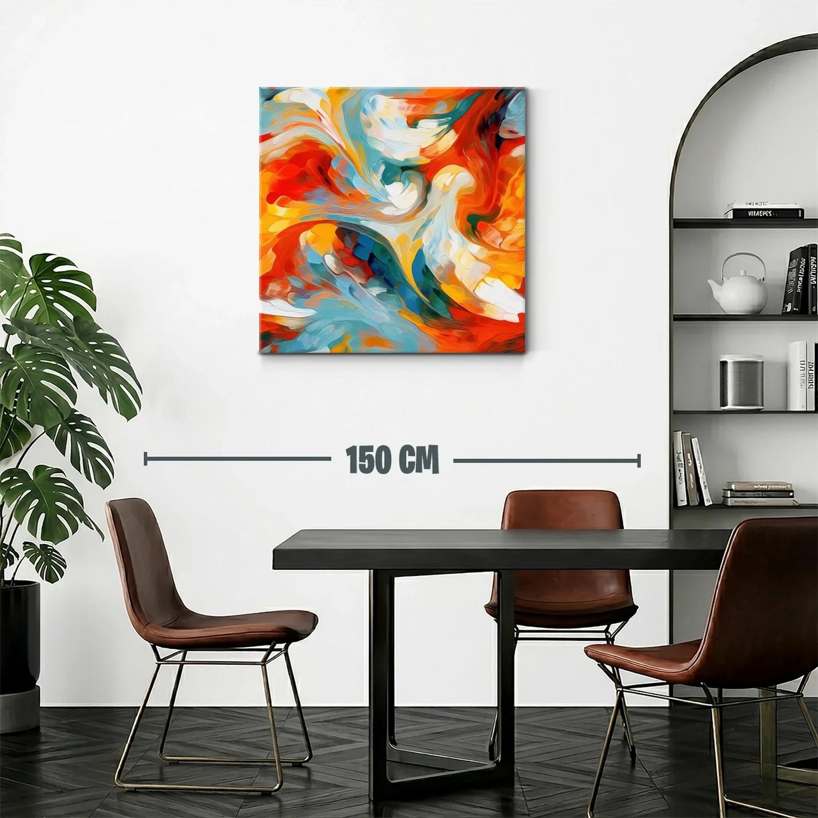 Cuadro abstracto con remolinos vivos y energía vibrante — miniatura 2
