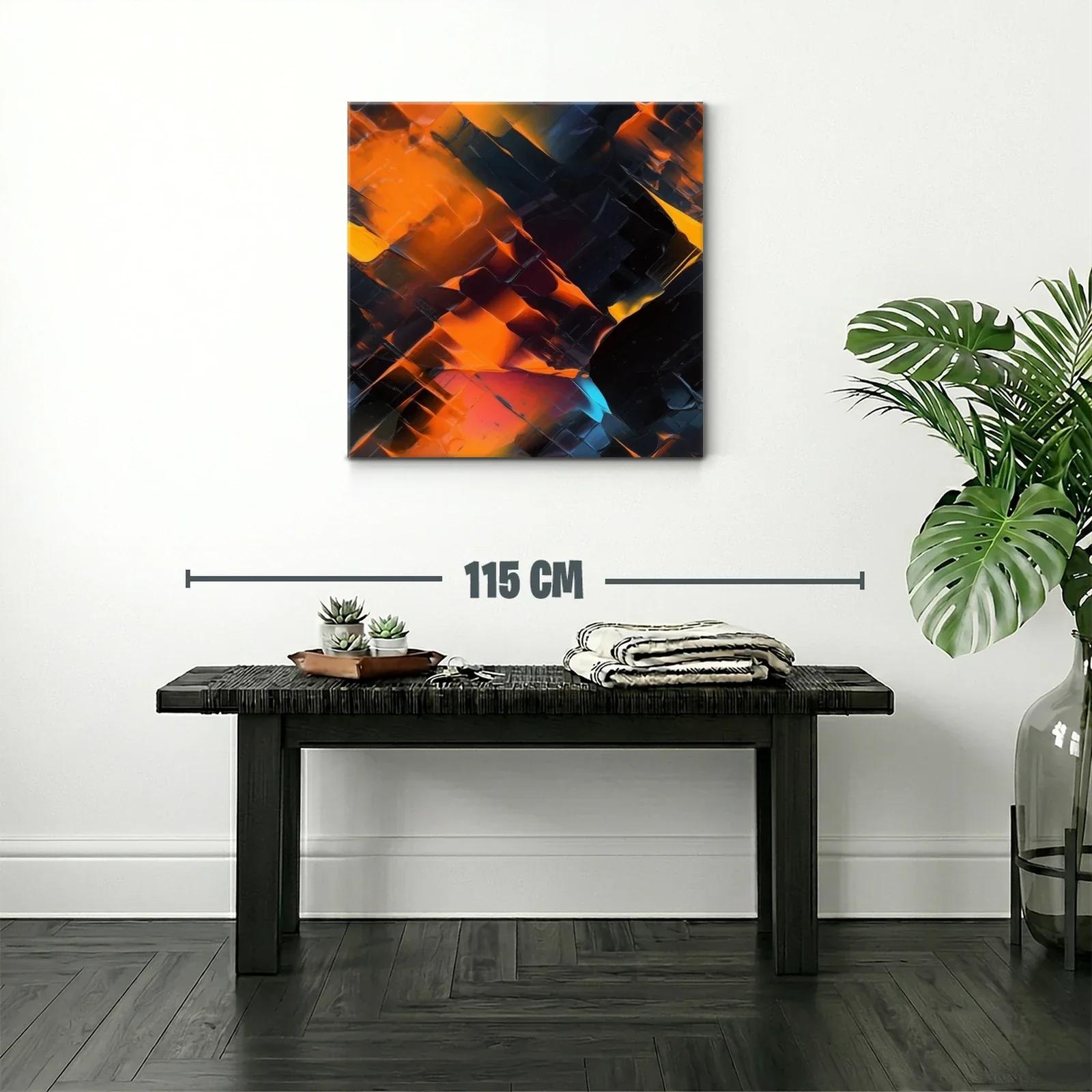 Abstracción vibrante en tonos cálidos y oscuros — miniatura 2