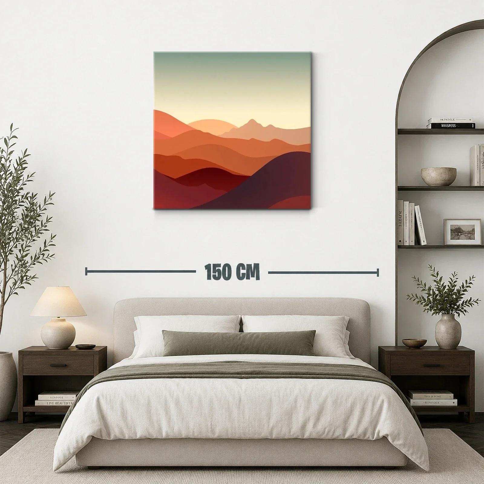 Paisaje abstracto de montañas en tonos cálidos — miniatura 3