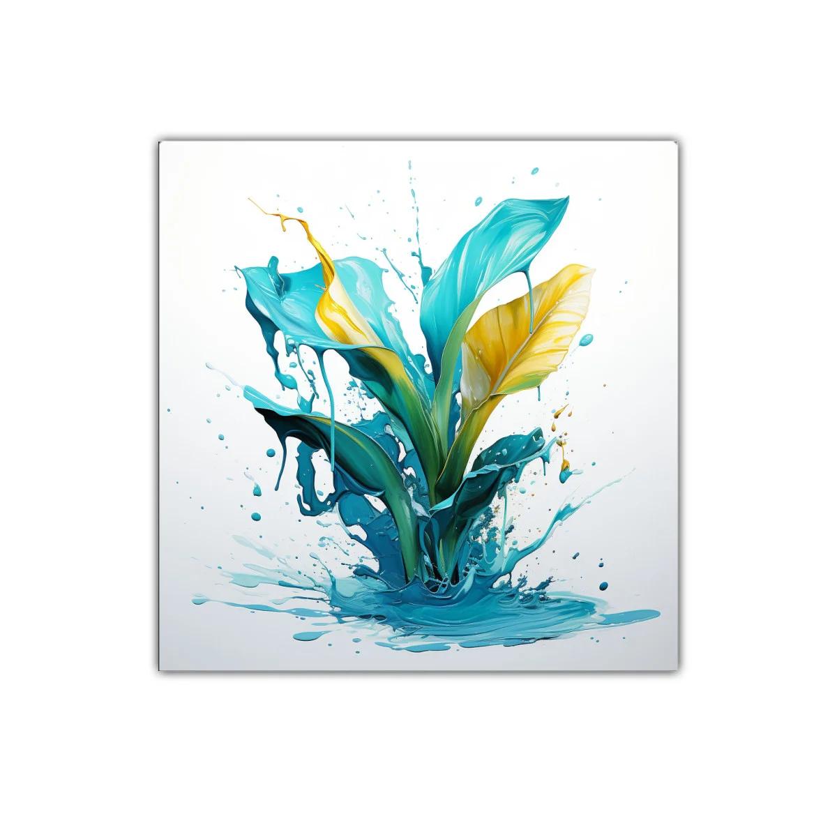 Composición vibrante con formas líquidas en azul y amarillo — imagen principal