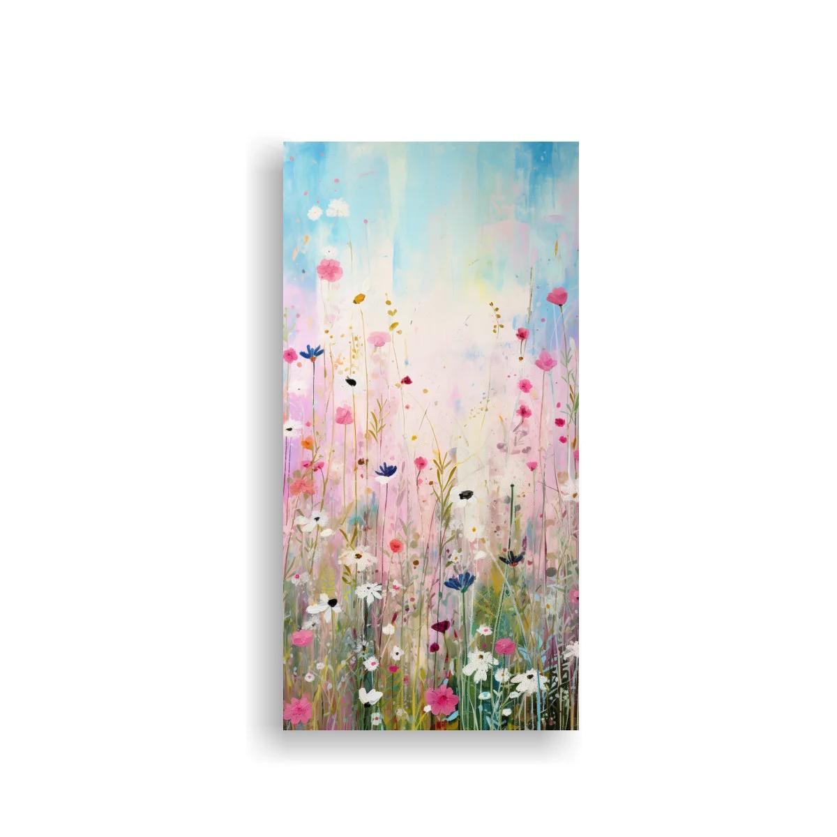 Cuadro prado de flores silvestres con fondo etéreo