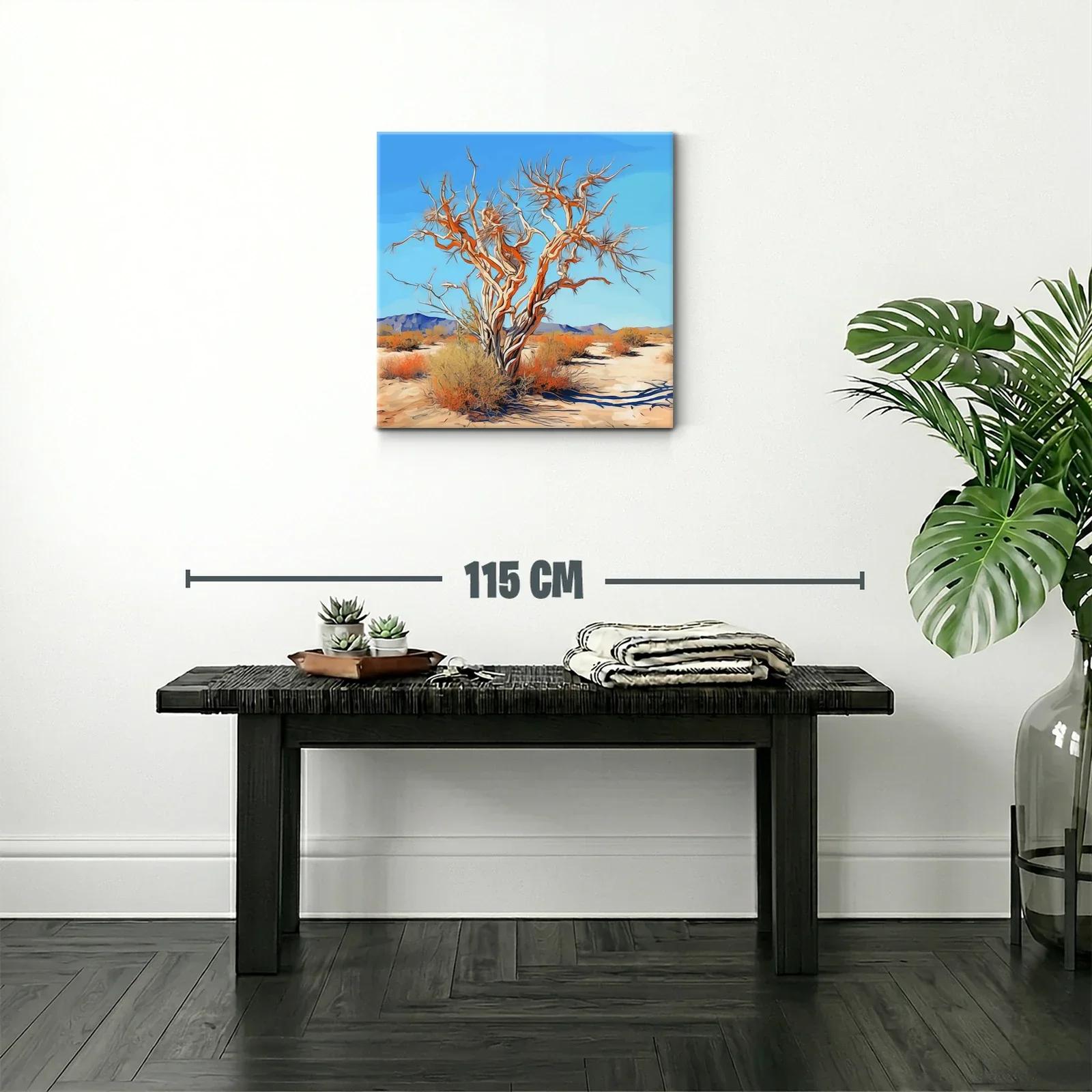 Árbol retorcido en paisaje desértico bajo cielo azul claro — miniatura 2