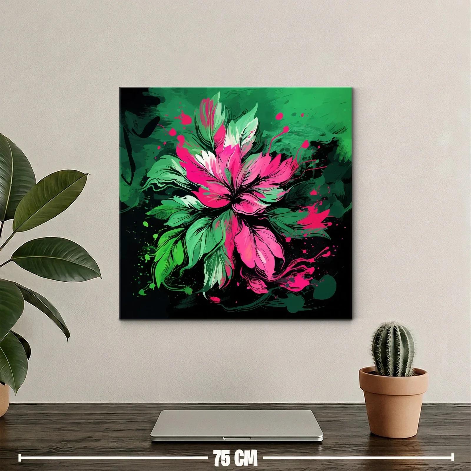Flor vibrante en tonos verdes y fucsias intensos — miniatura 2